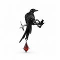 Nightwatch Raven Star Clip-On Earrings – Red variant