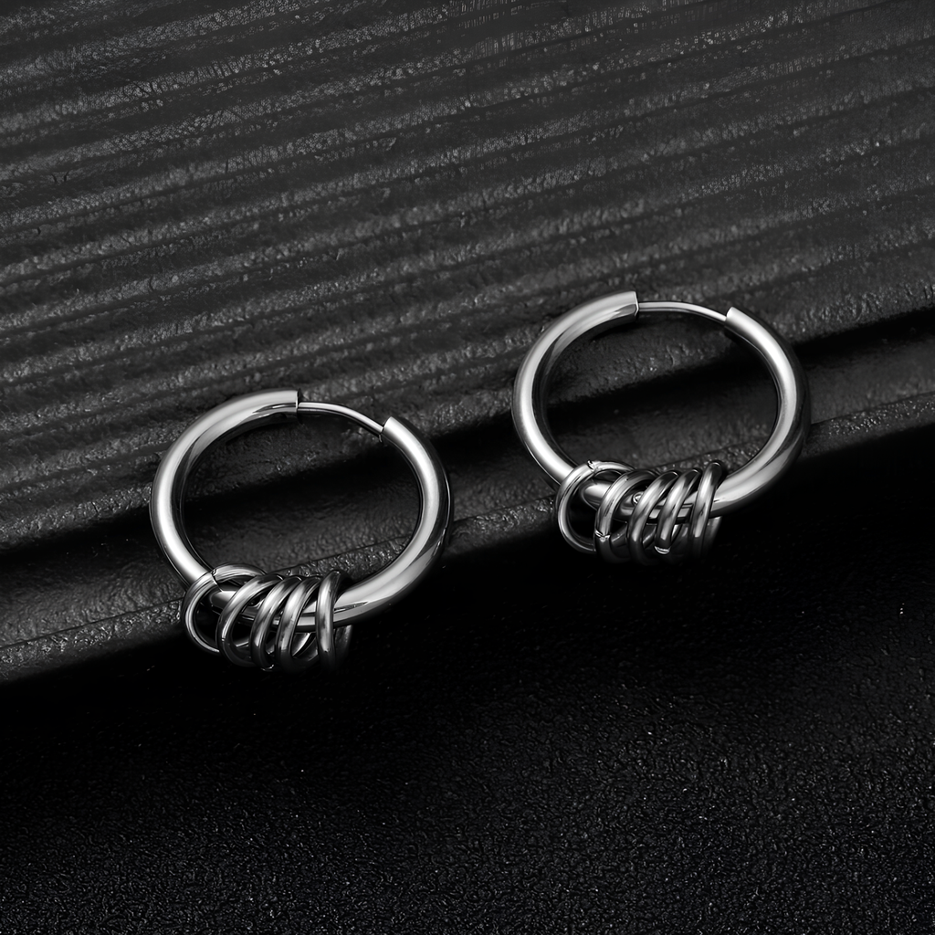 Shackle Stainless Steel Hoop Earrings