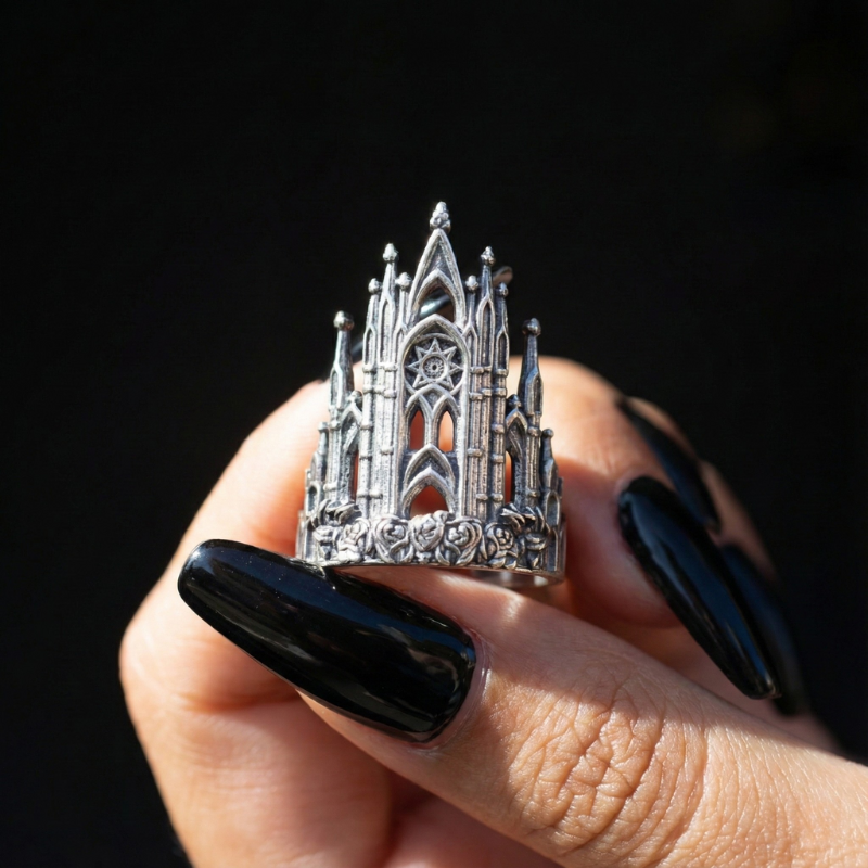 Black Faith Gothic Stainless Steel Ring