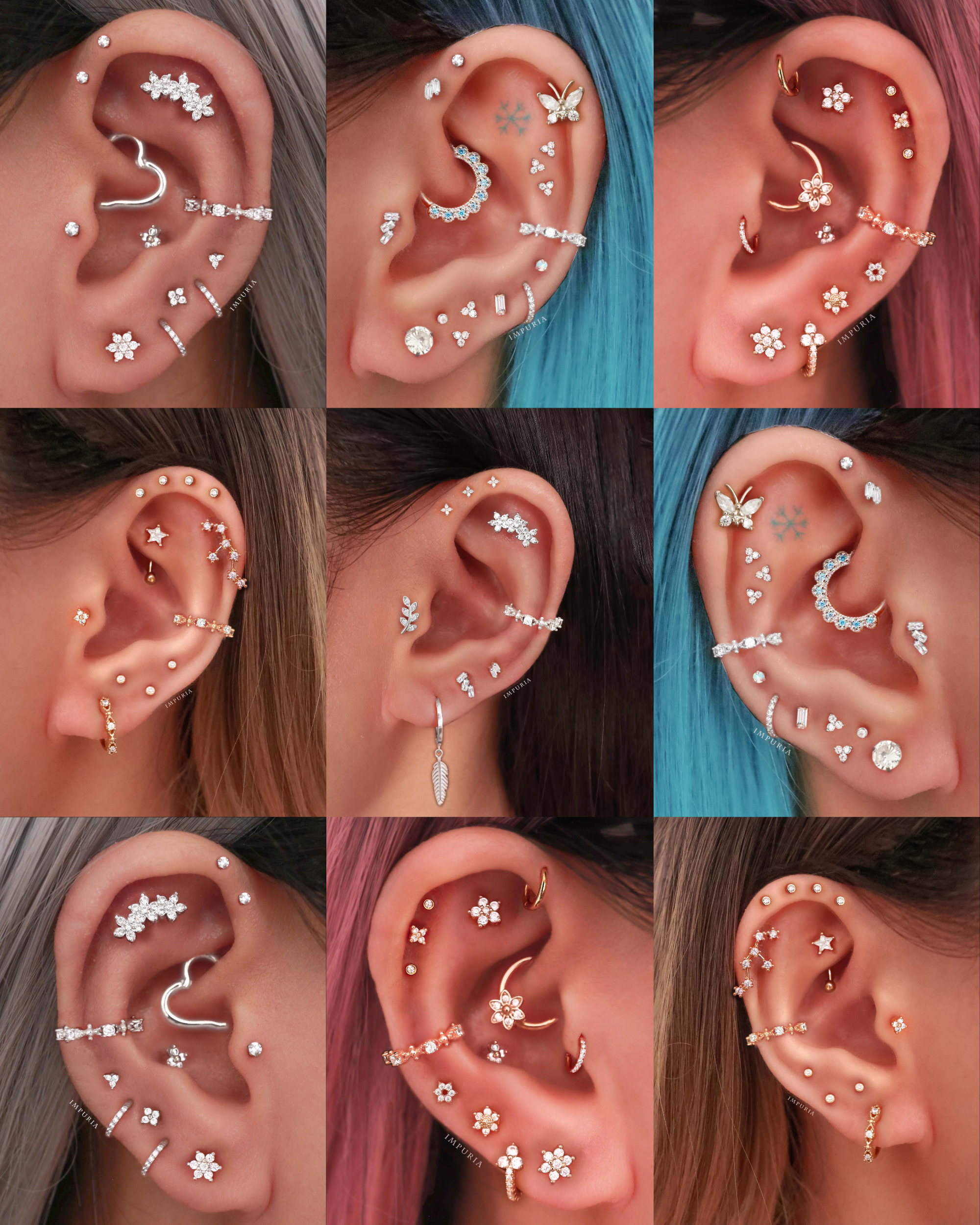 Couture Crystal Milgrain Ear Cuff Earring Set