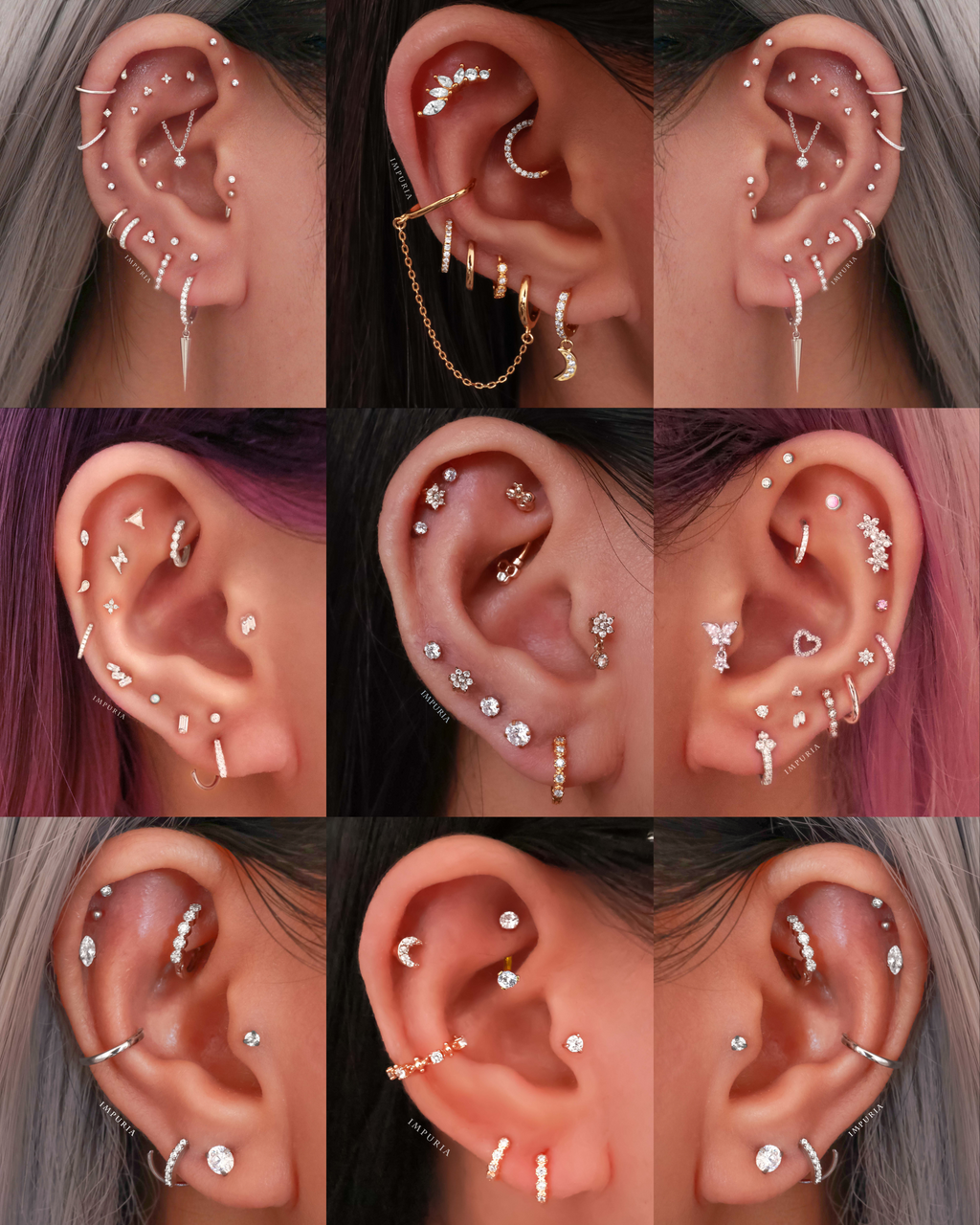 Jules Crystal Bezel Milgrain Hoop Huggie Earrings