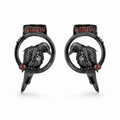 Crow Sigil Gothic Stud Earrings in black and silver – Black variant
