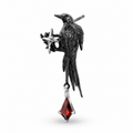 Omen Raven Black Drop Earrings with faceted stone – Clear variant