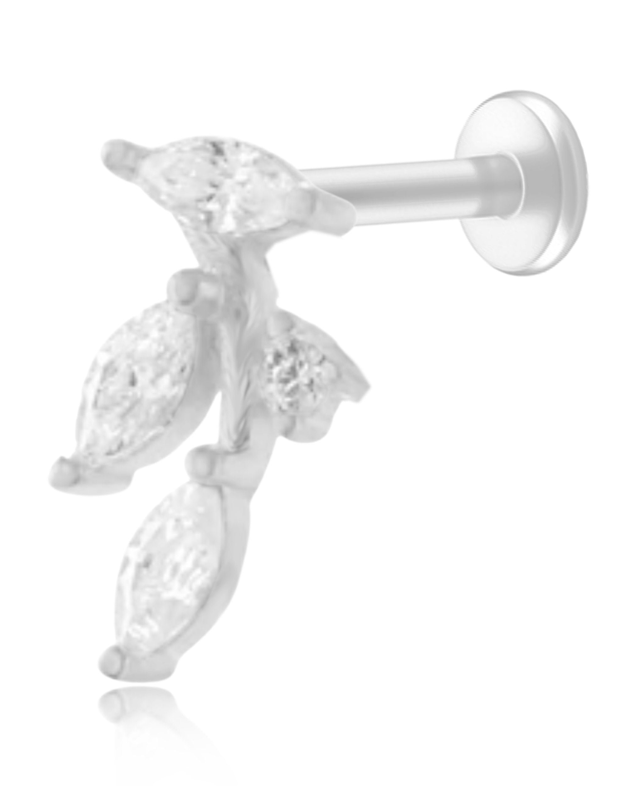 Wren Crystal Leaf Ear Piercing Earring Stud