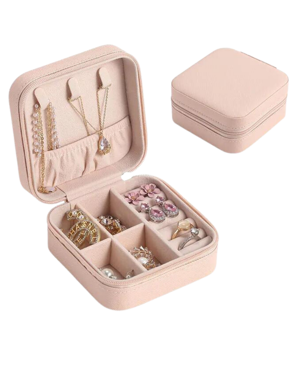 Stella Pleather Zipped Travel Jewelry Box