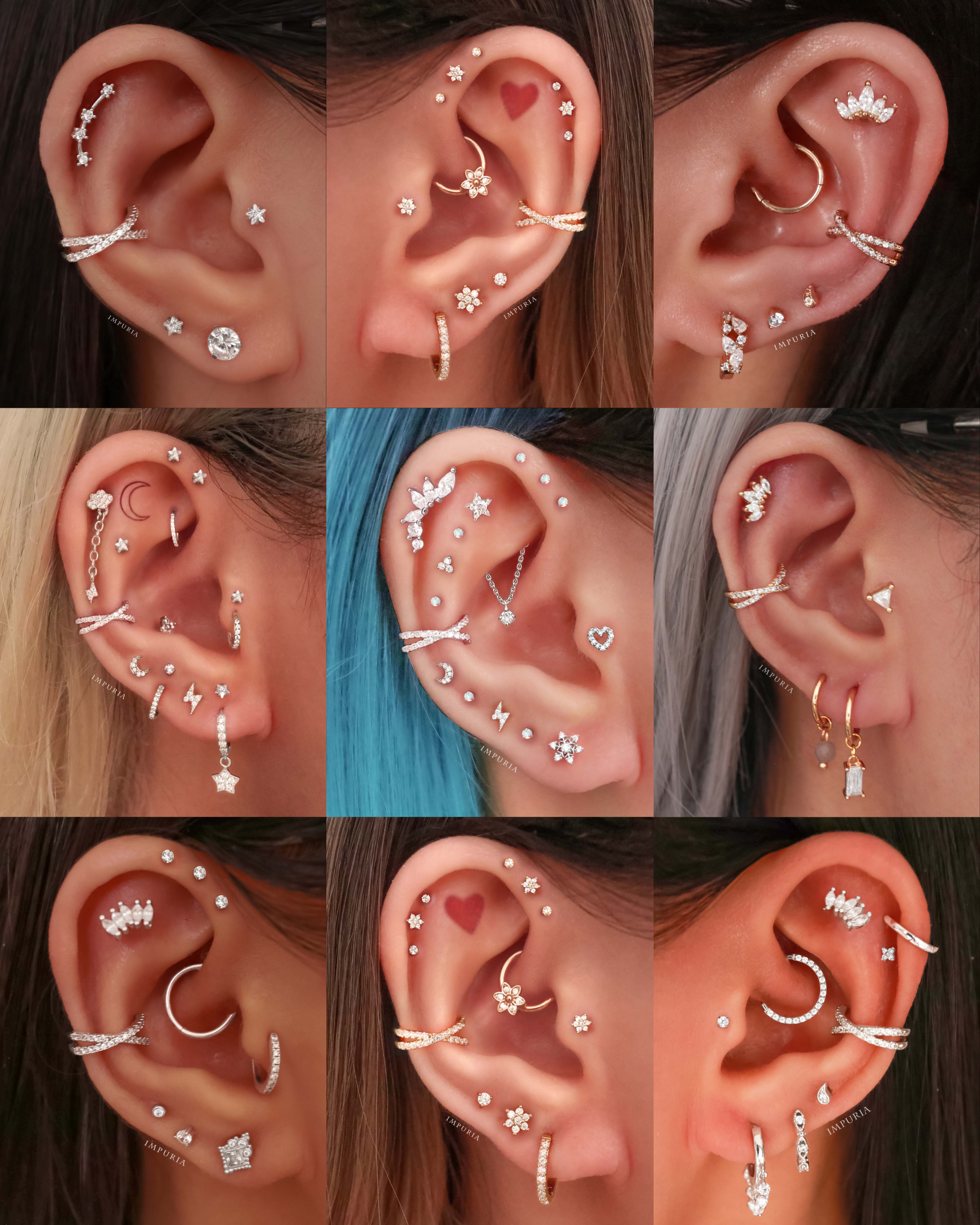 Olivia Crystal Pave Criss Cross X Ear Cuff Earring Set