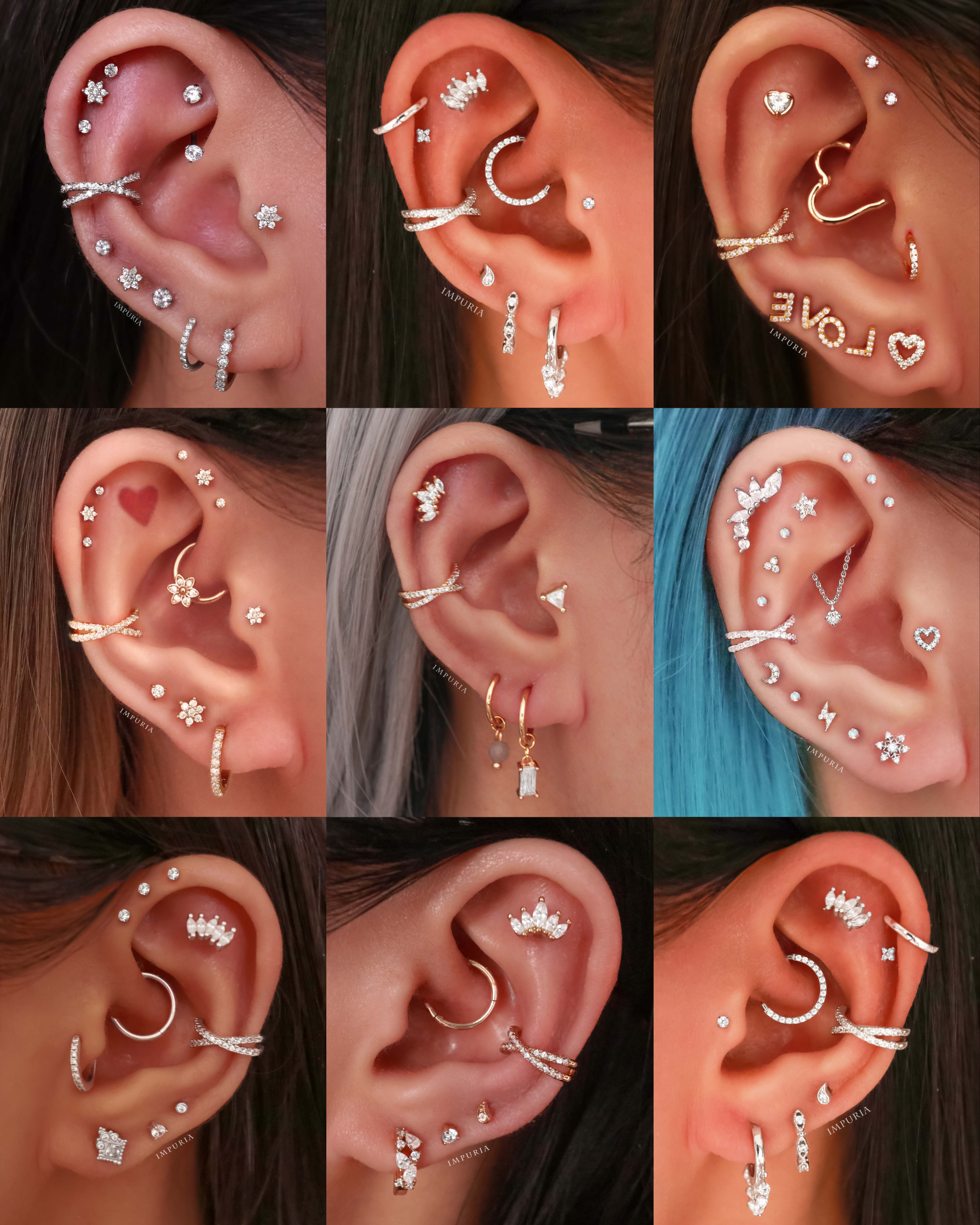 Olivia Crystal Pave Criss Cross X Ear Cuff Earring Set