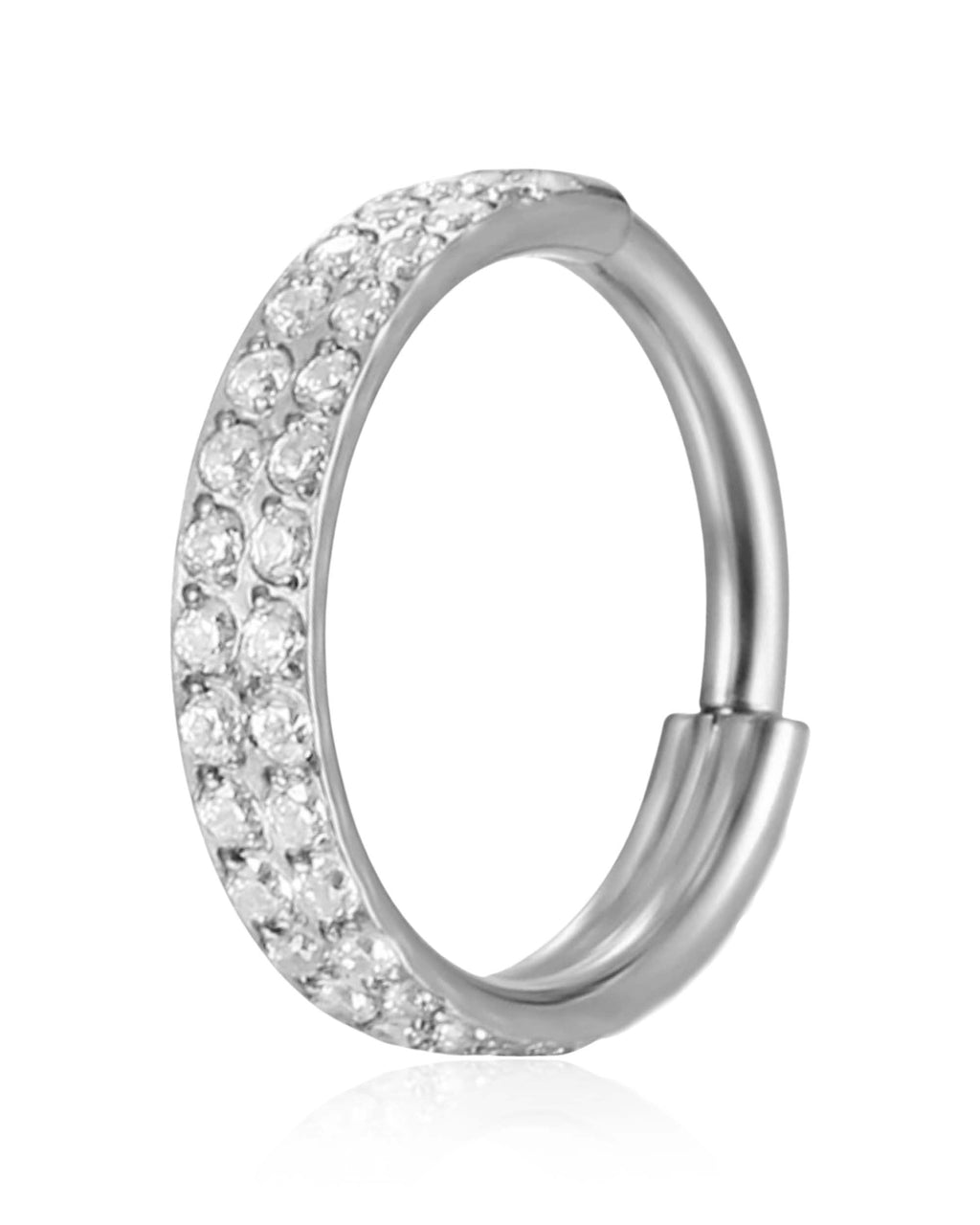 Bella Double Pave Hoop Ring Clicker