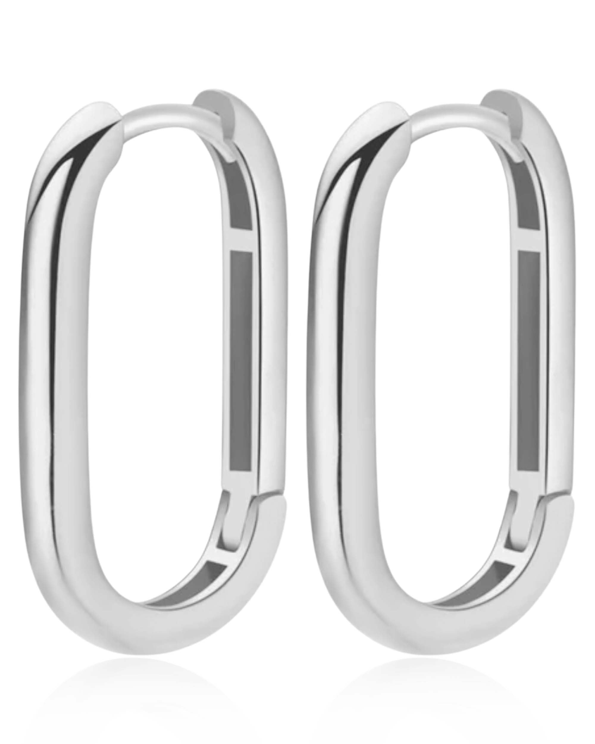 Bordeaux Rectangle Huggie Hoop Earrings