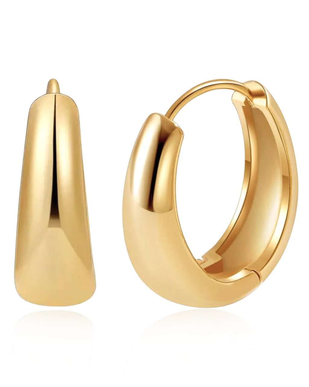 Brandy Chunky Dome Polished Huggie Hoop Earrings