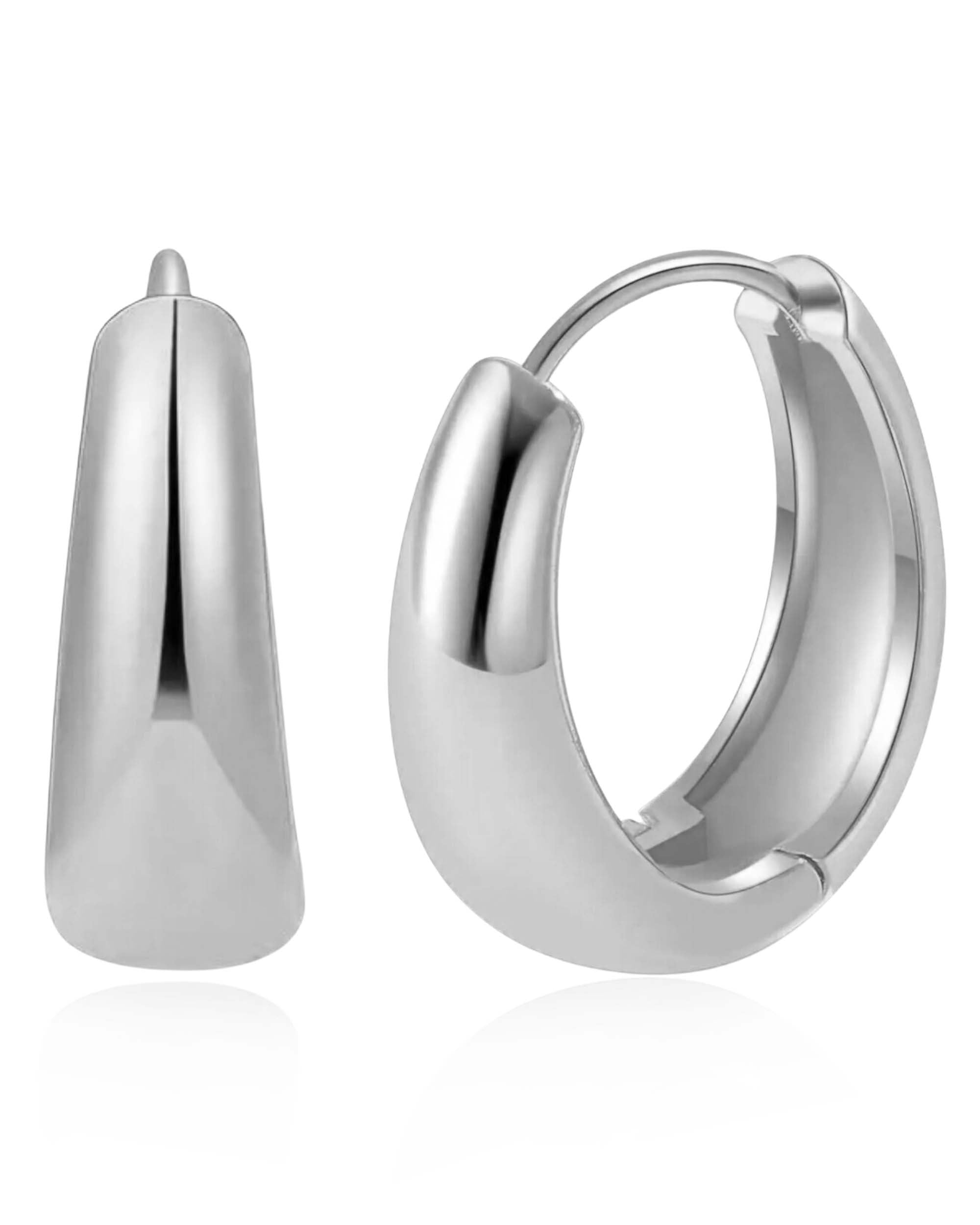 Brandy Chunky Dome Polished Huggie Hoop Earrings
