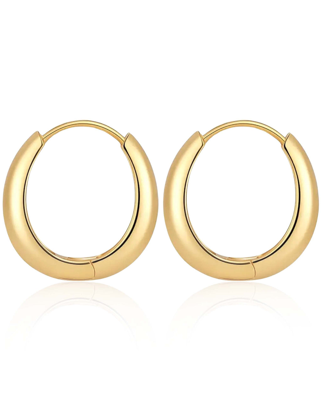 Brandy Chunky Dome Polished Huggie Hoop Earrings