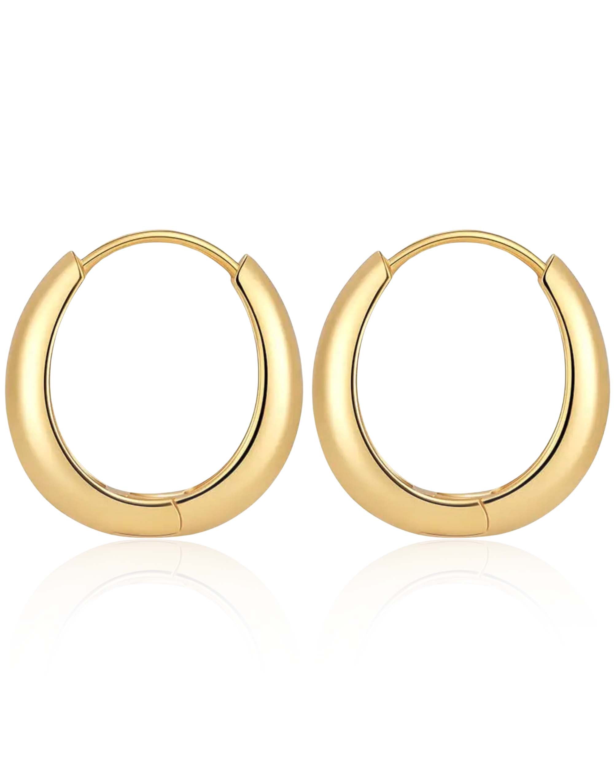 Brandy Chunky Dome Polished Huggie Hoop Earrings