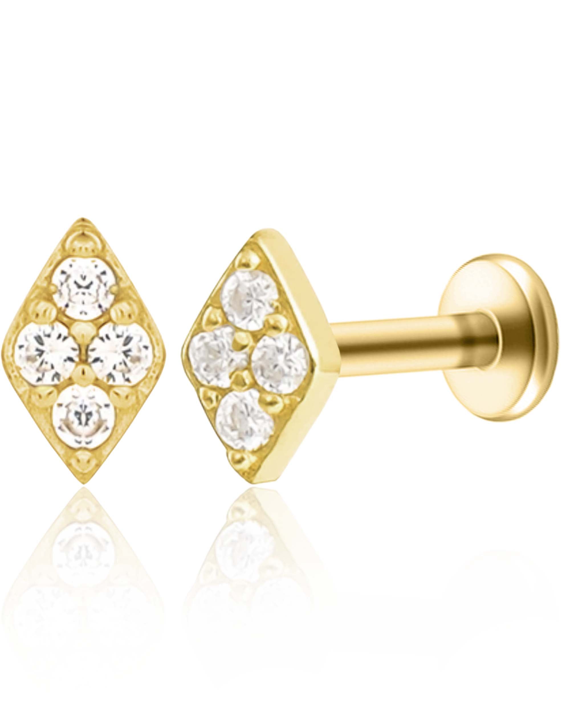 Chance Halo Rhombus Ear Piercing Stud