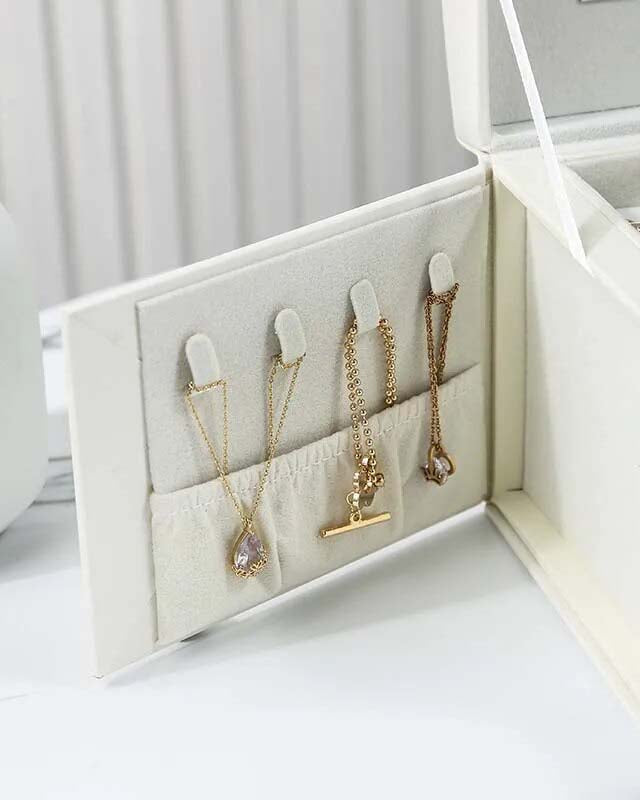 Charlotte Faux Leather Trunk Jewelry Box