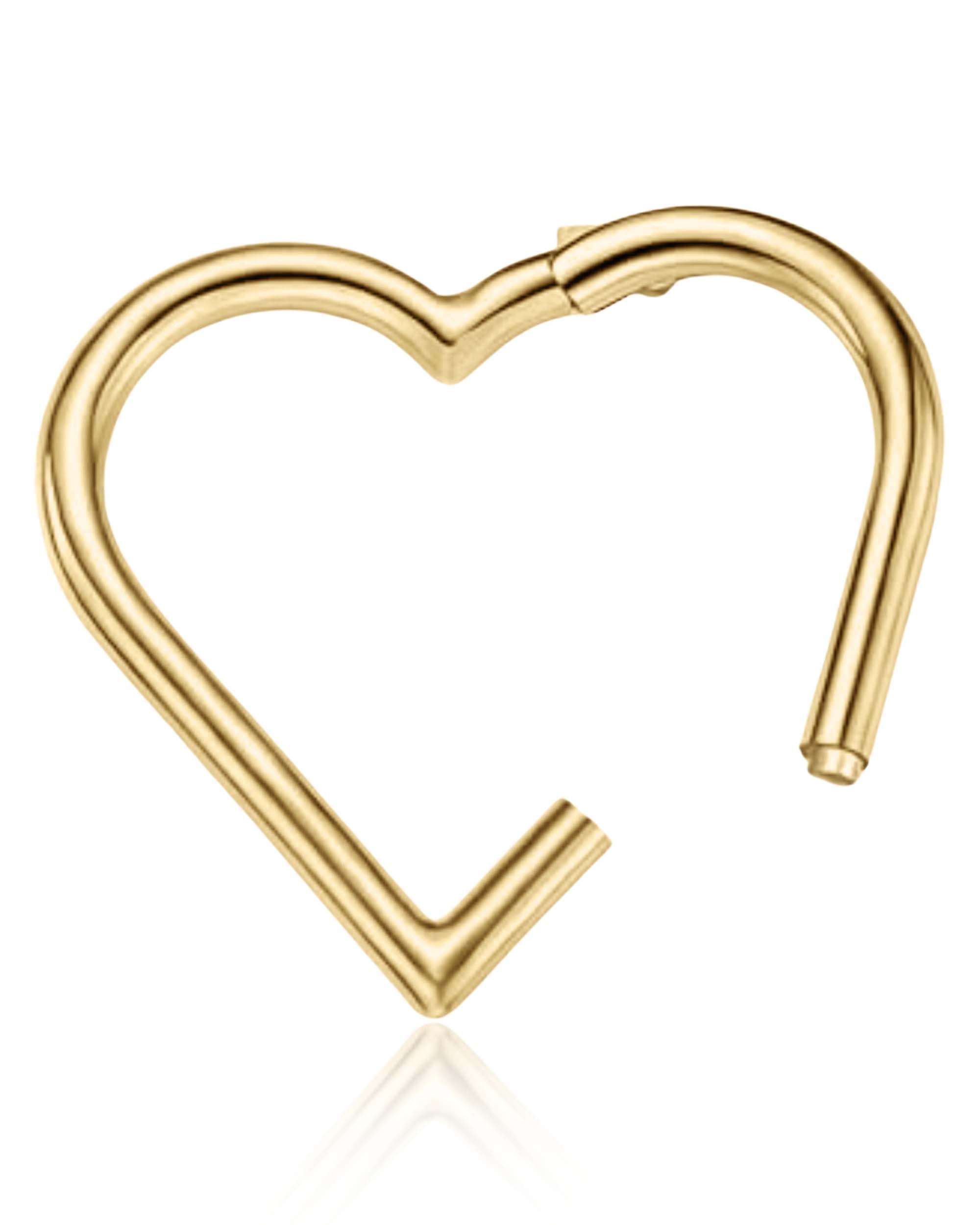 Cherie Heart Daith Ring Hoop Clicker