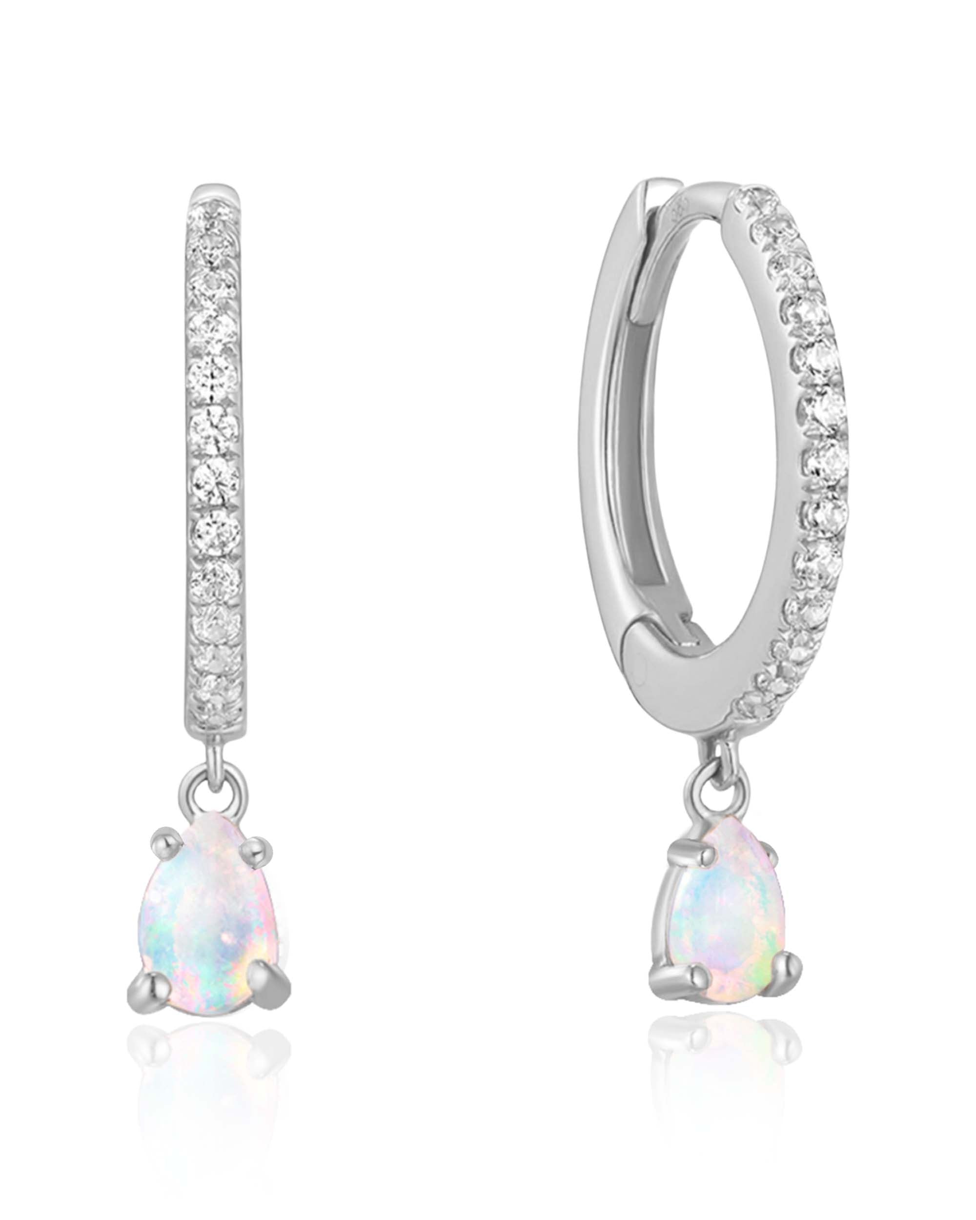 Dreamscape Dangle Pave Hoop Huggie Earrings