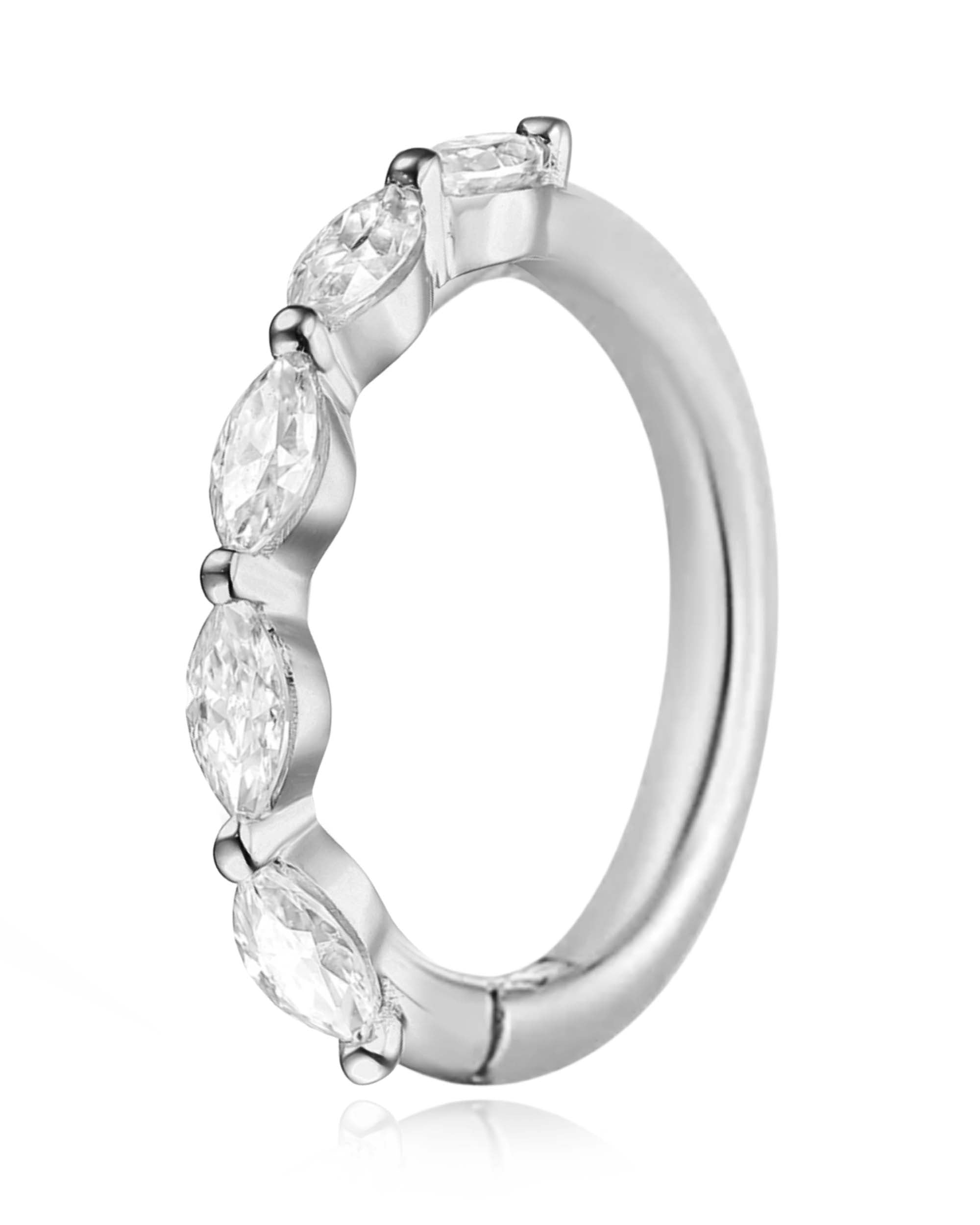 Decandence Crystal Marquise Eternity Hinged Segment Hoop Ring Clicker
