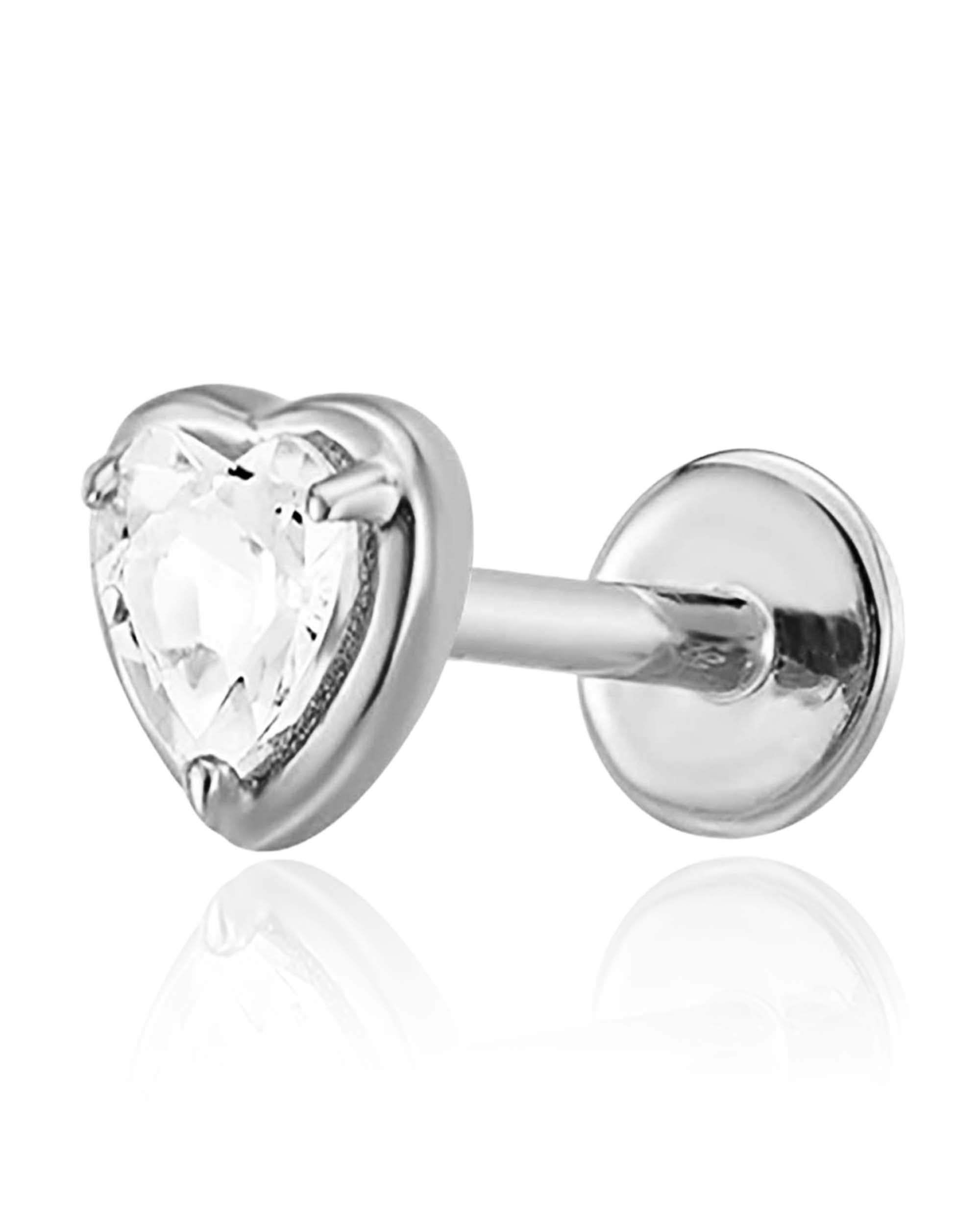 Desire Crystal Heart Ear Piercing Earring Stud
