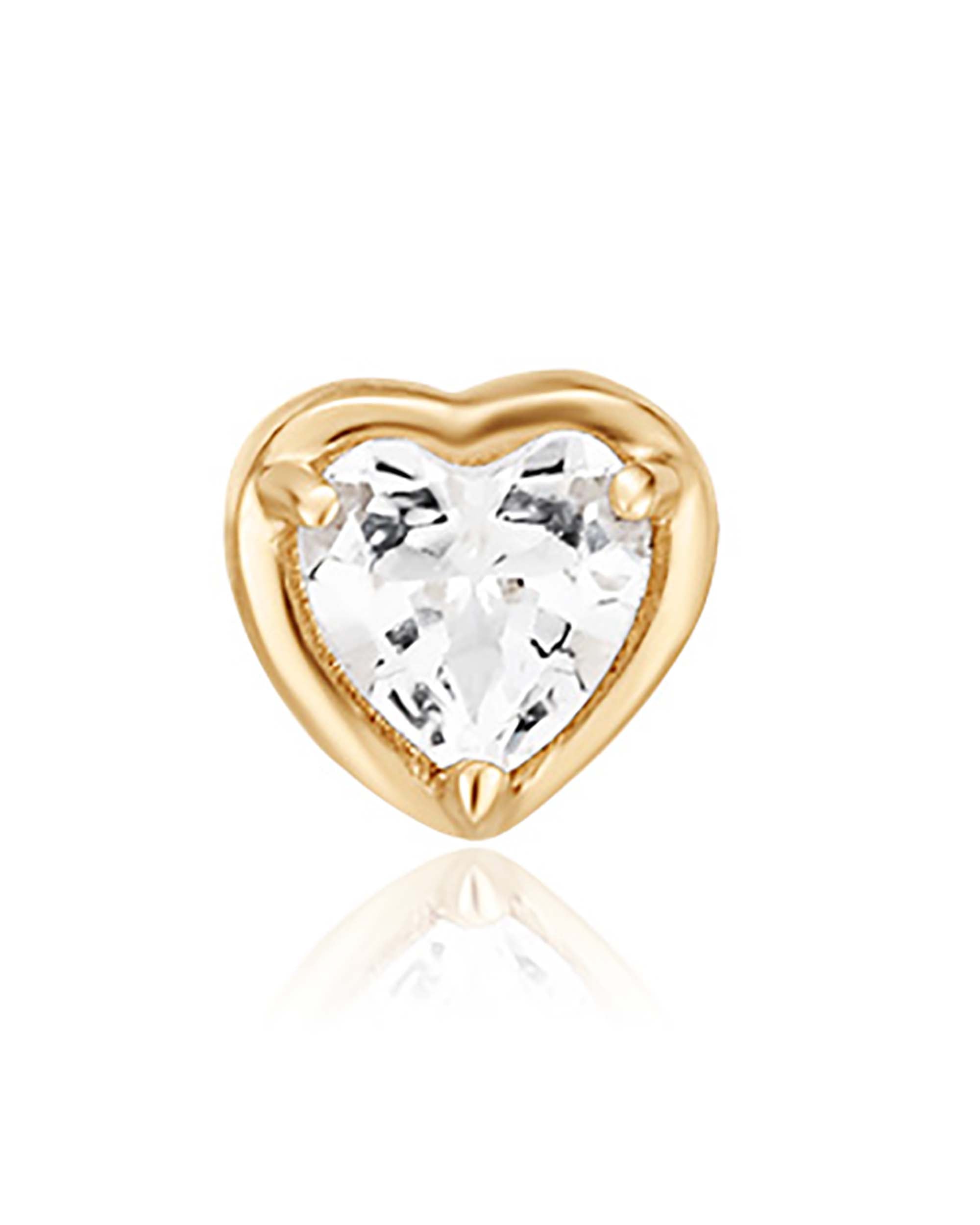 Desire Crystal Heart Ear Piercing Earring Stud