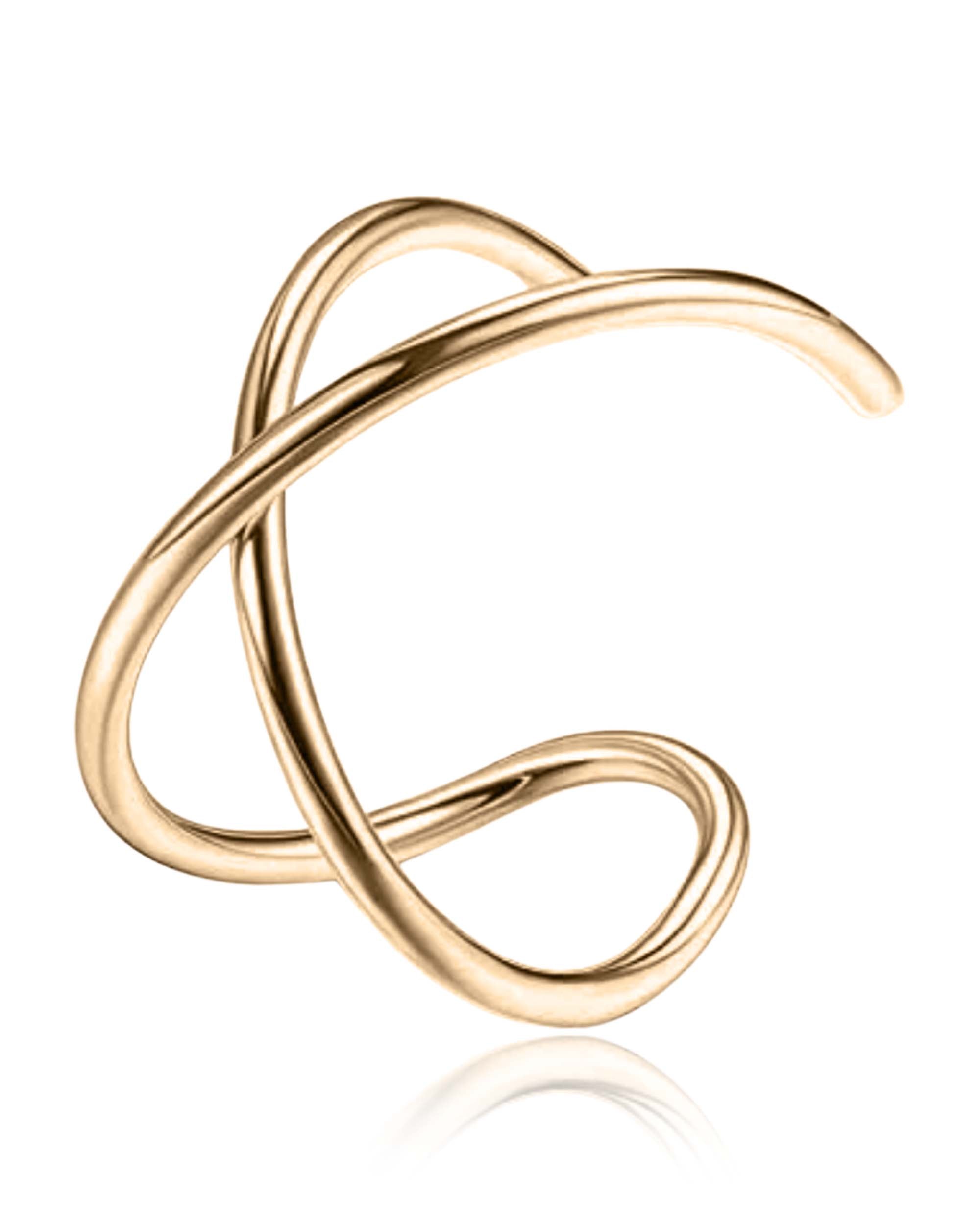 Destiny Polished Criss Cross X Ear Cuff Earring