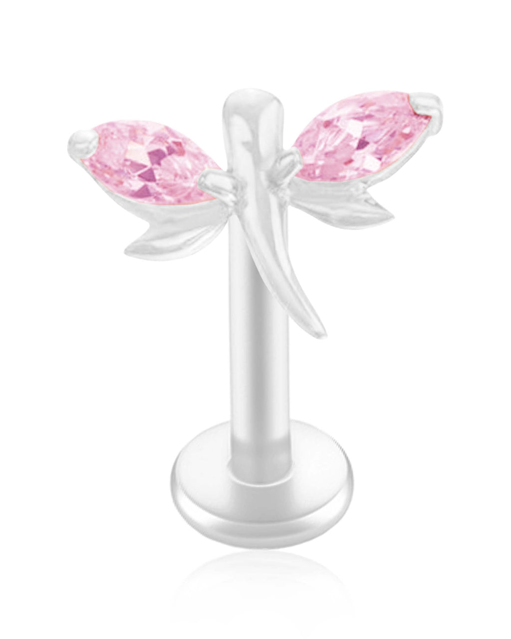 Spirit Dragonfly Pink Crystal Ear Piercing Earring Stud