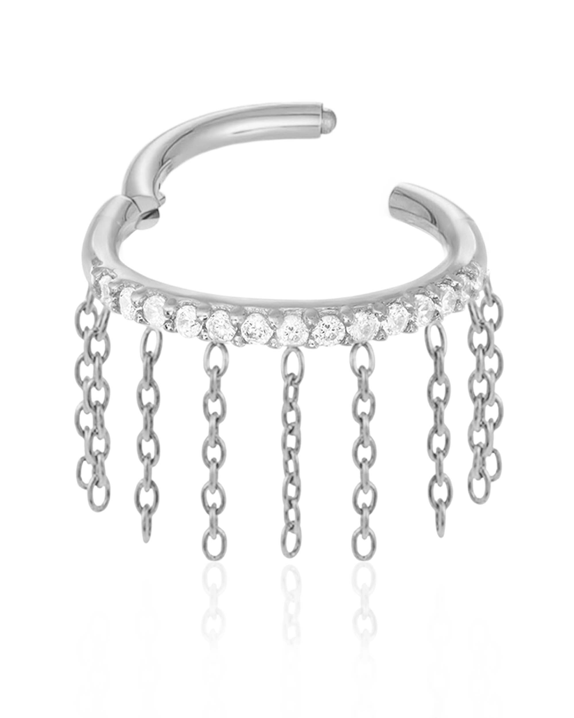 Drip Chain Drop Hoop Ring Clicker