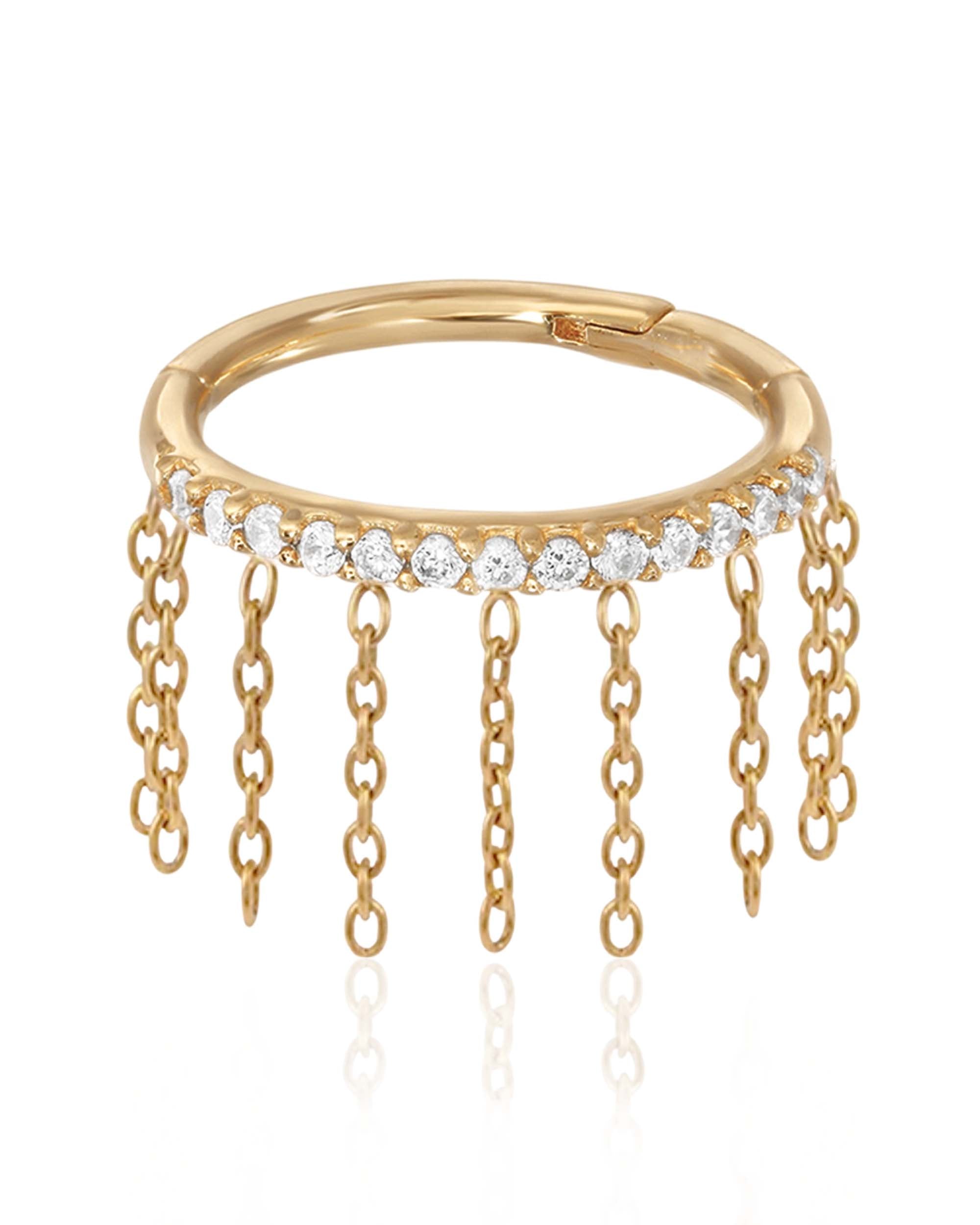 Drip Chain Drop Hoop Ring Clicker