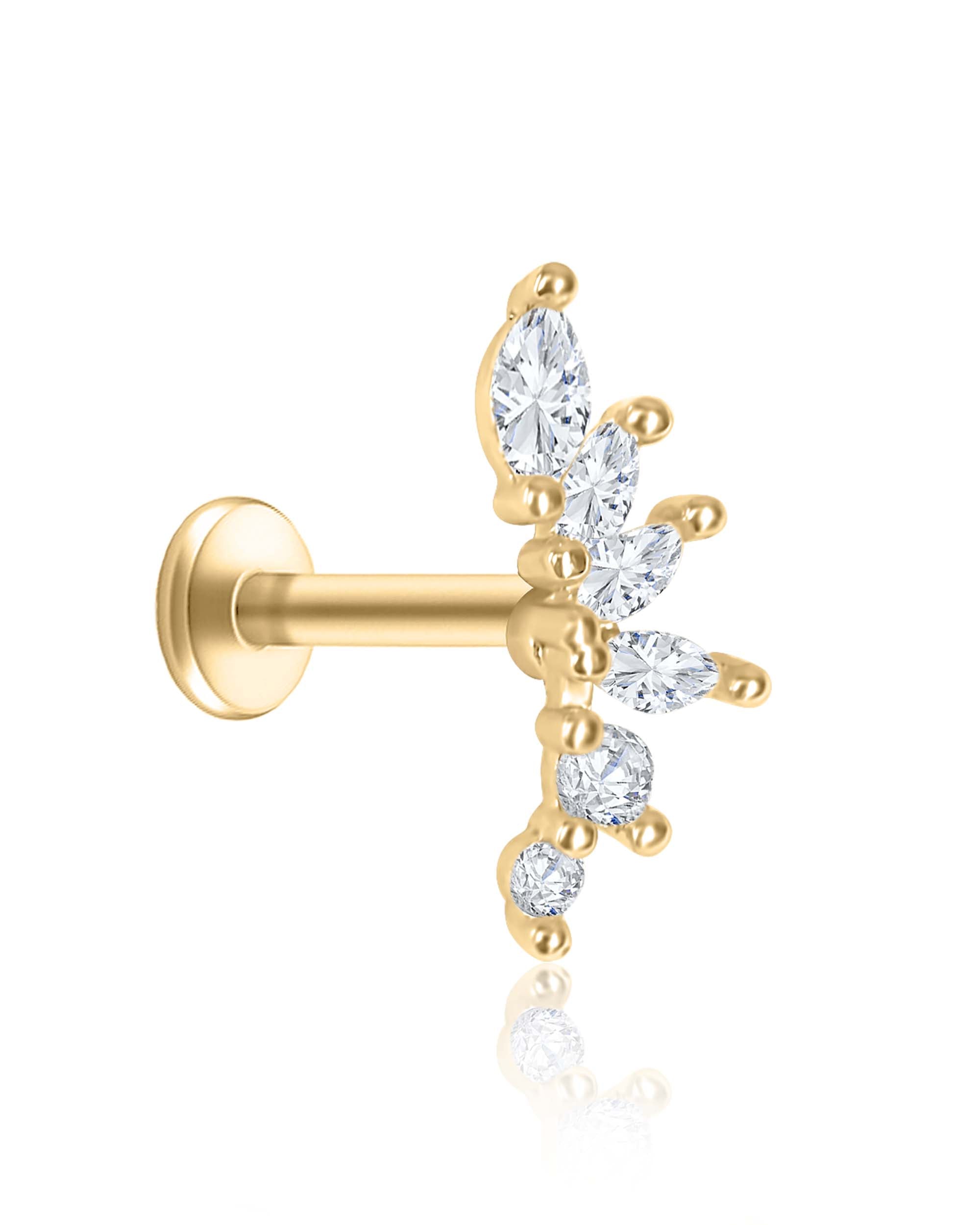 Dynasty Marquise Cluster Ear Piercing Earring Stud