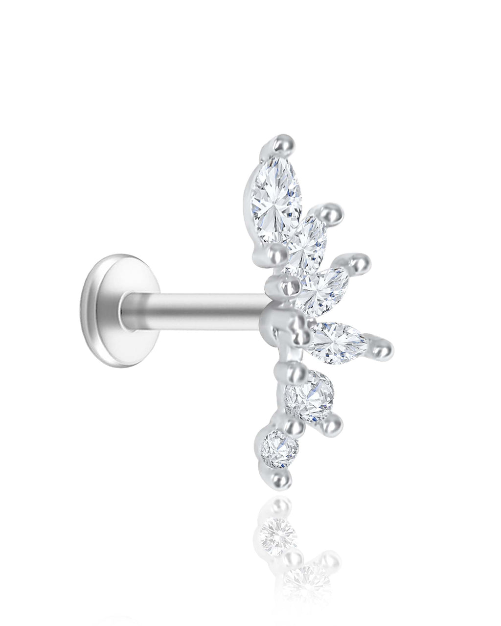 Dynasty Marquise Cluster Ear Piercing Earring Stud