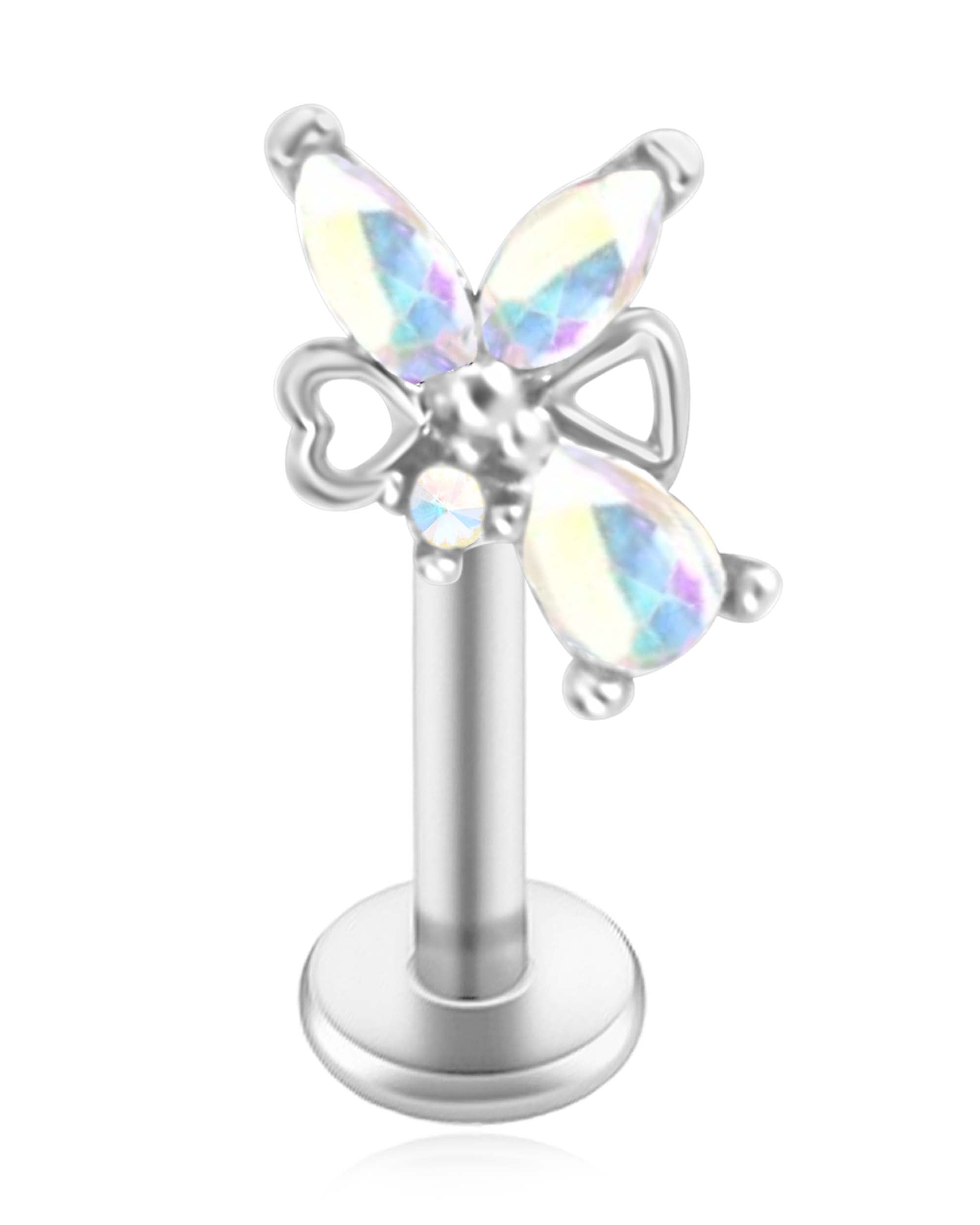 Enchanted Aurora Borealis Butterfly Crystal Ear Piercing Earring Stud