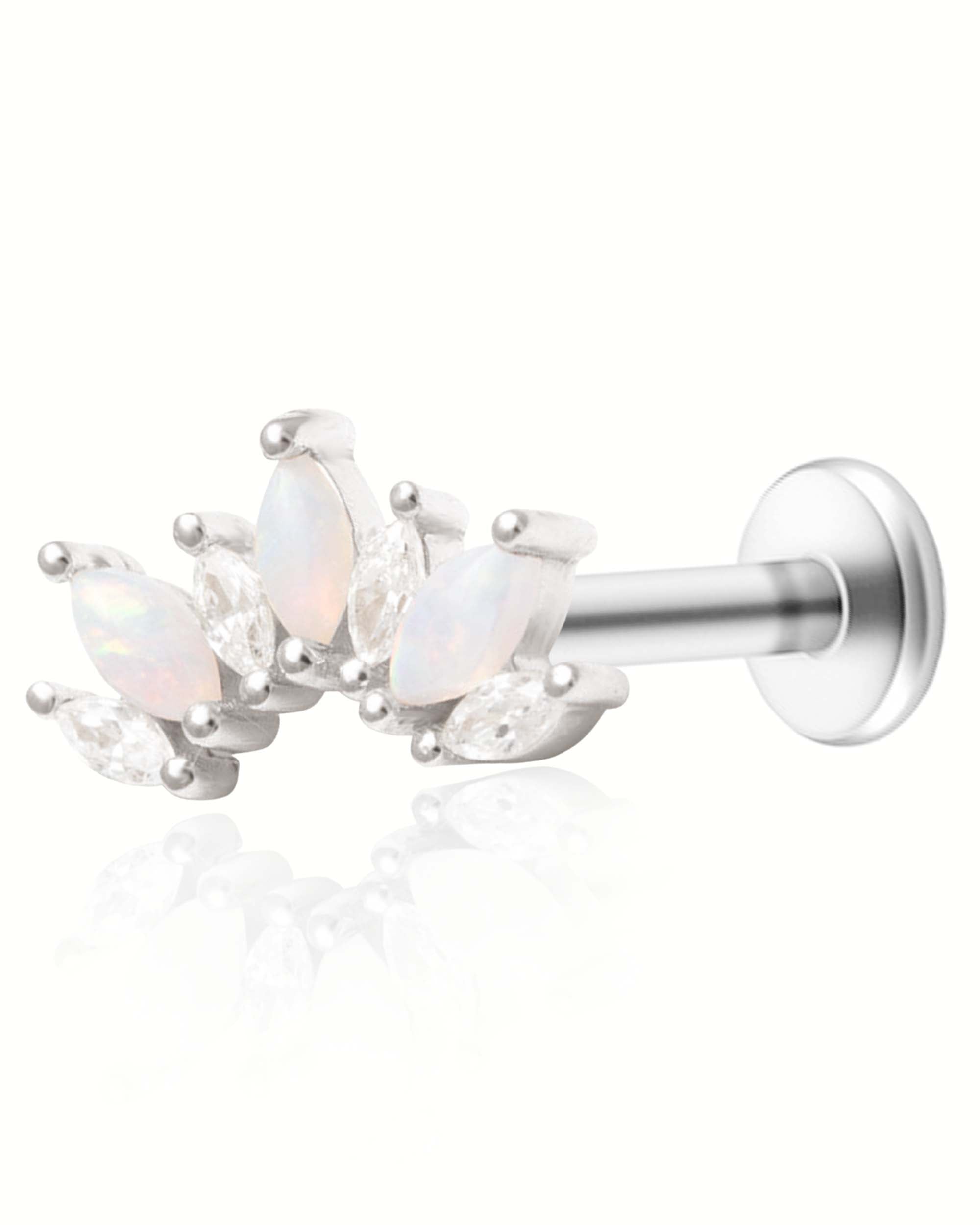 Enigma Opal Crystal Marquise Cluster Ear Piercing Earring Stud