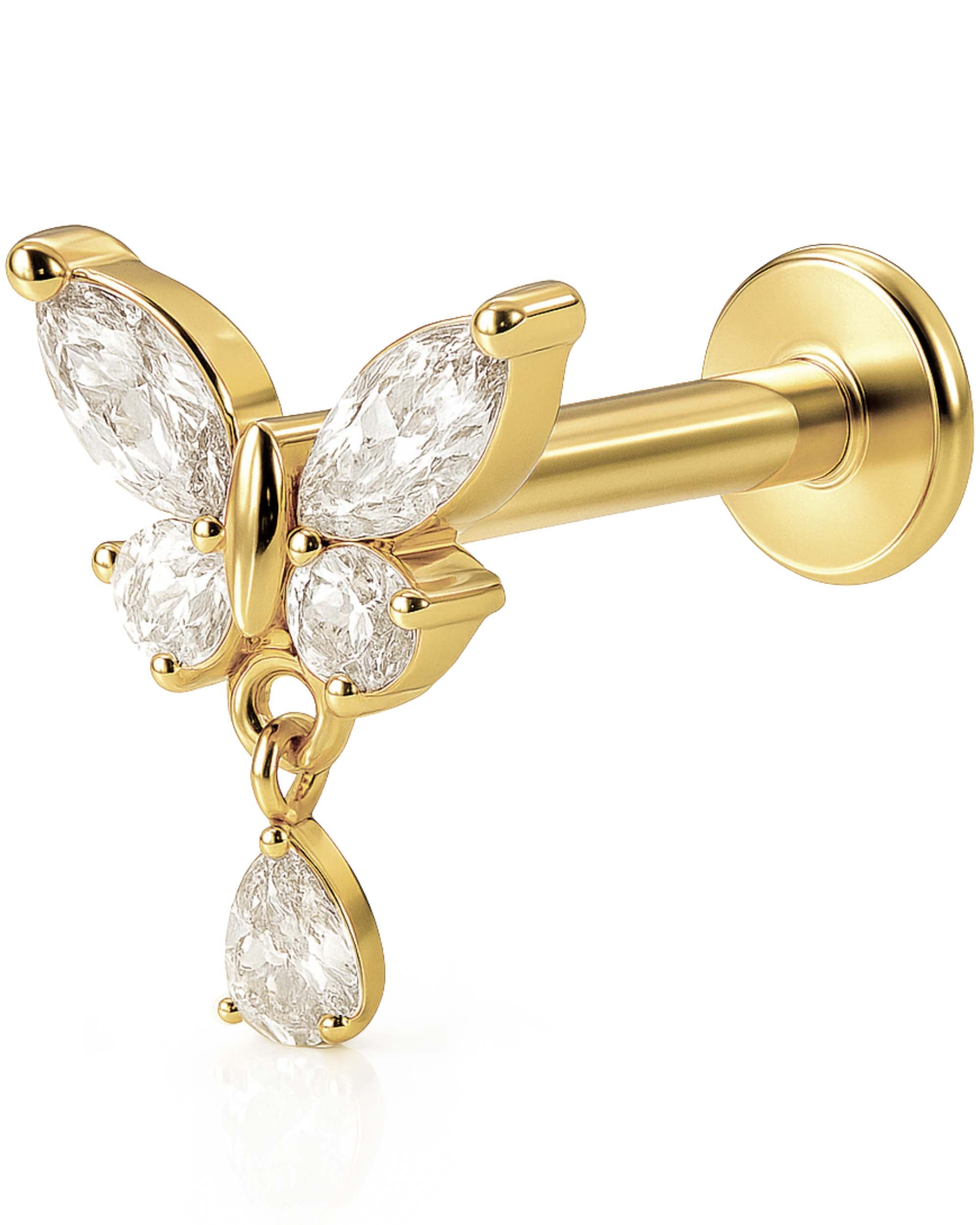 Fairy Drop Butterfly Ear Piercing Stud