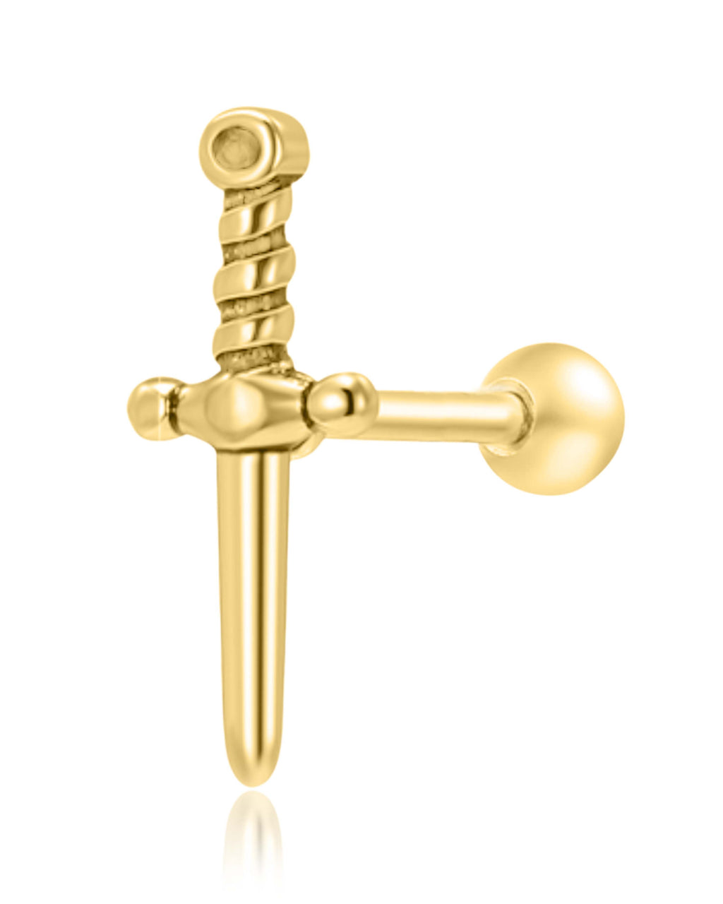 Gladiator Polished Dagger Ear Piercing Earring Stud