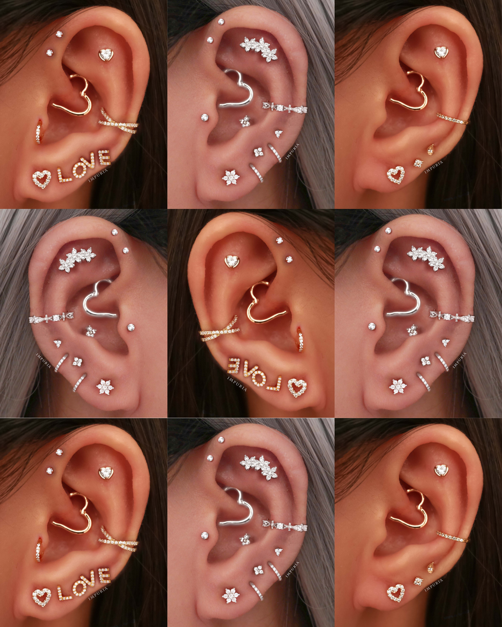 Cherie Heart Daith Ring Hoop Clicker