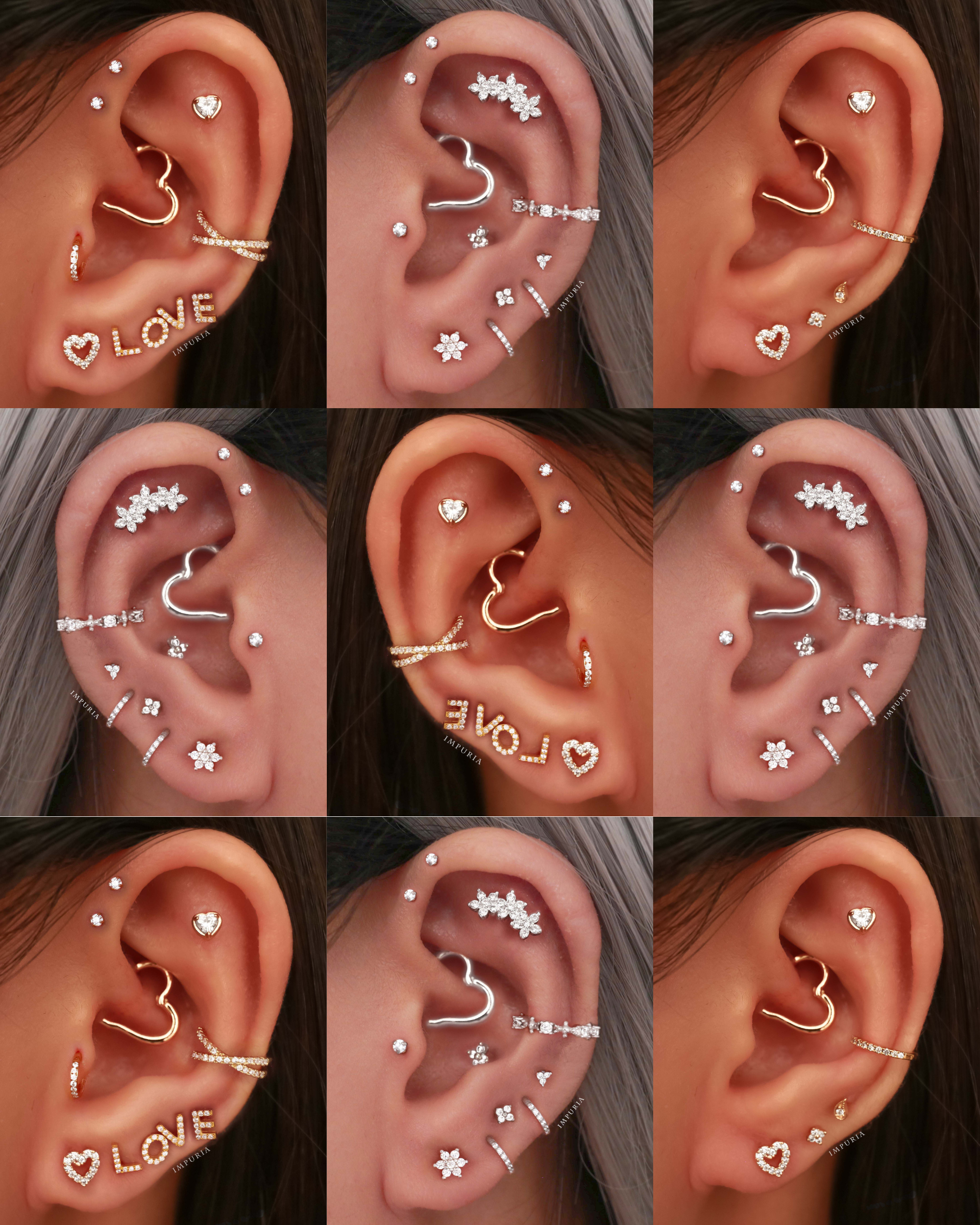 Cherie Heart Daith Ring Hoop Clicker