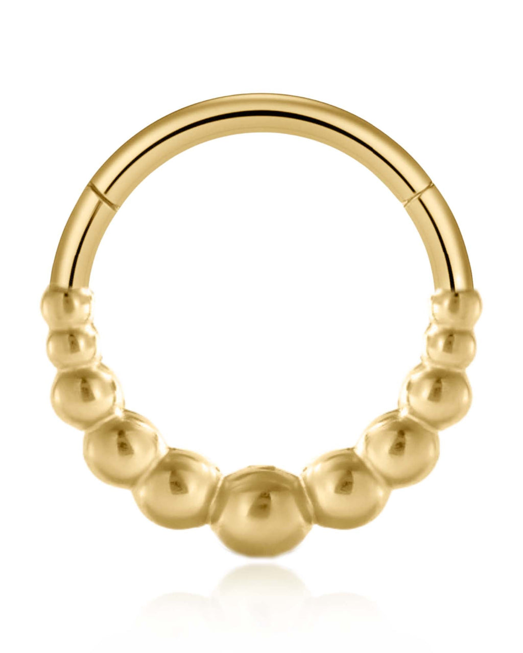 Globe Beaded Milgrain Hoop Ring Clicker