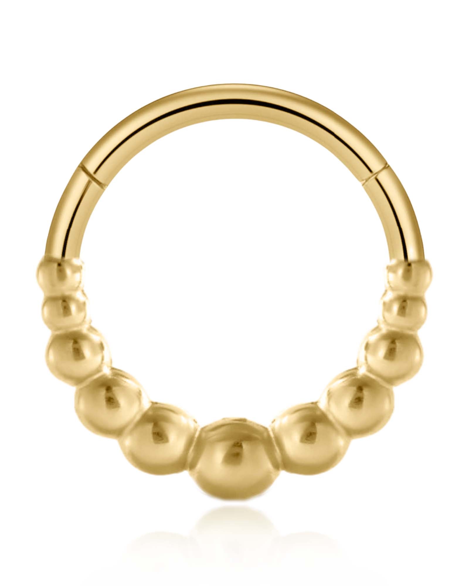 Globe Beaded Milgrain Hoop Ring Clicker