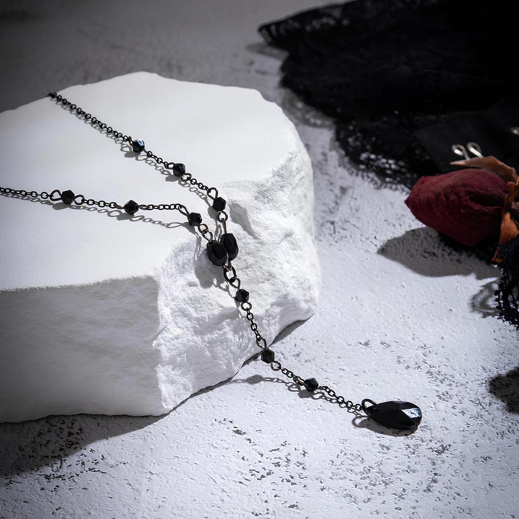 Midnight Drop Cubic Zirconia Necklace