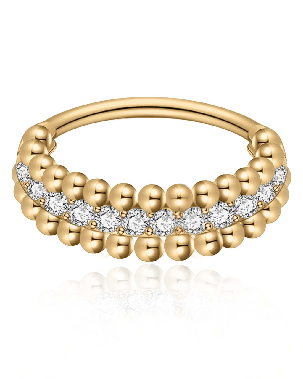 Halcyon Pave Beaded Hoop Ring Clicker