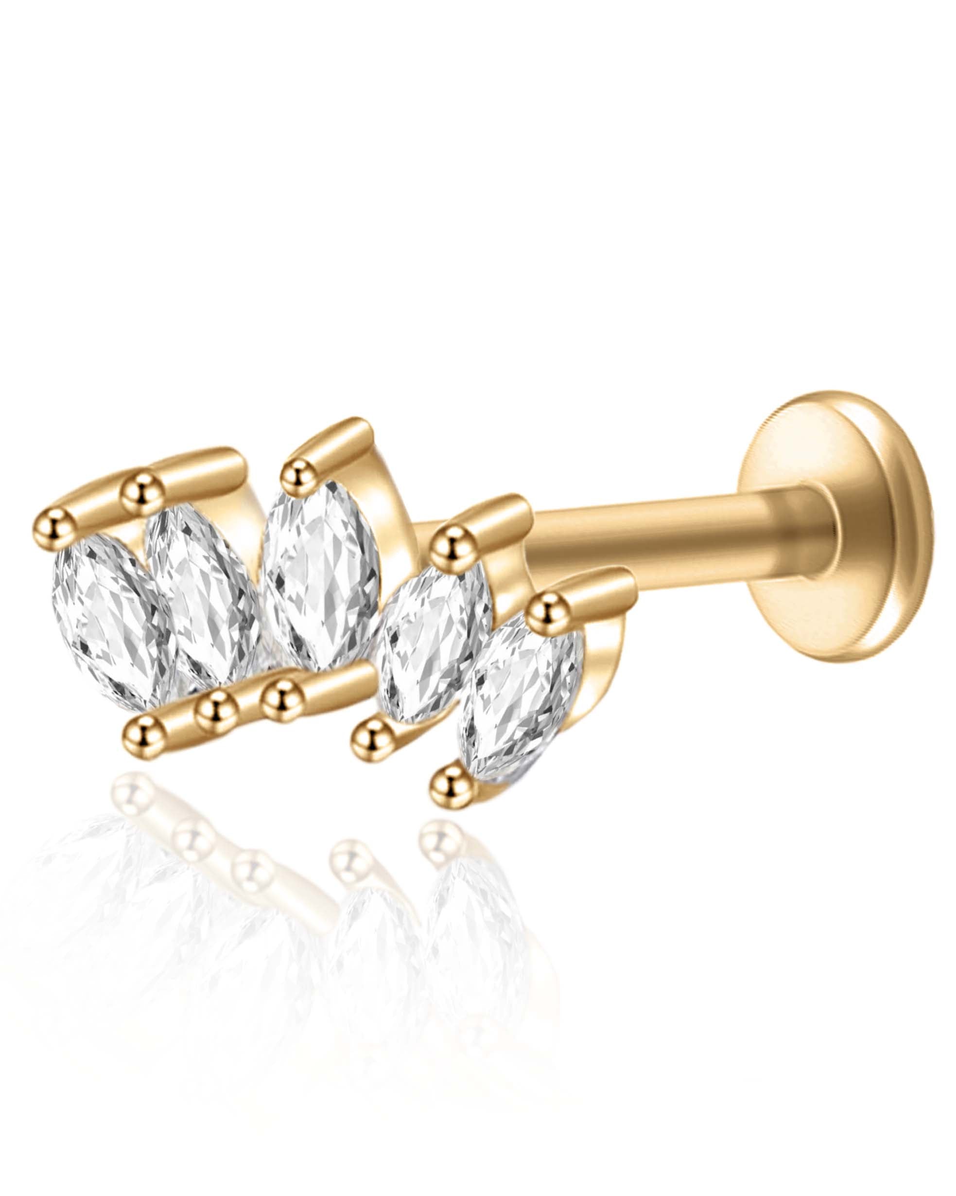 Harlow Five Marquise Ear Piercing Stud