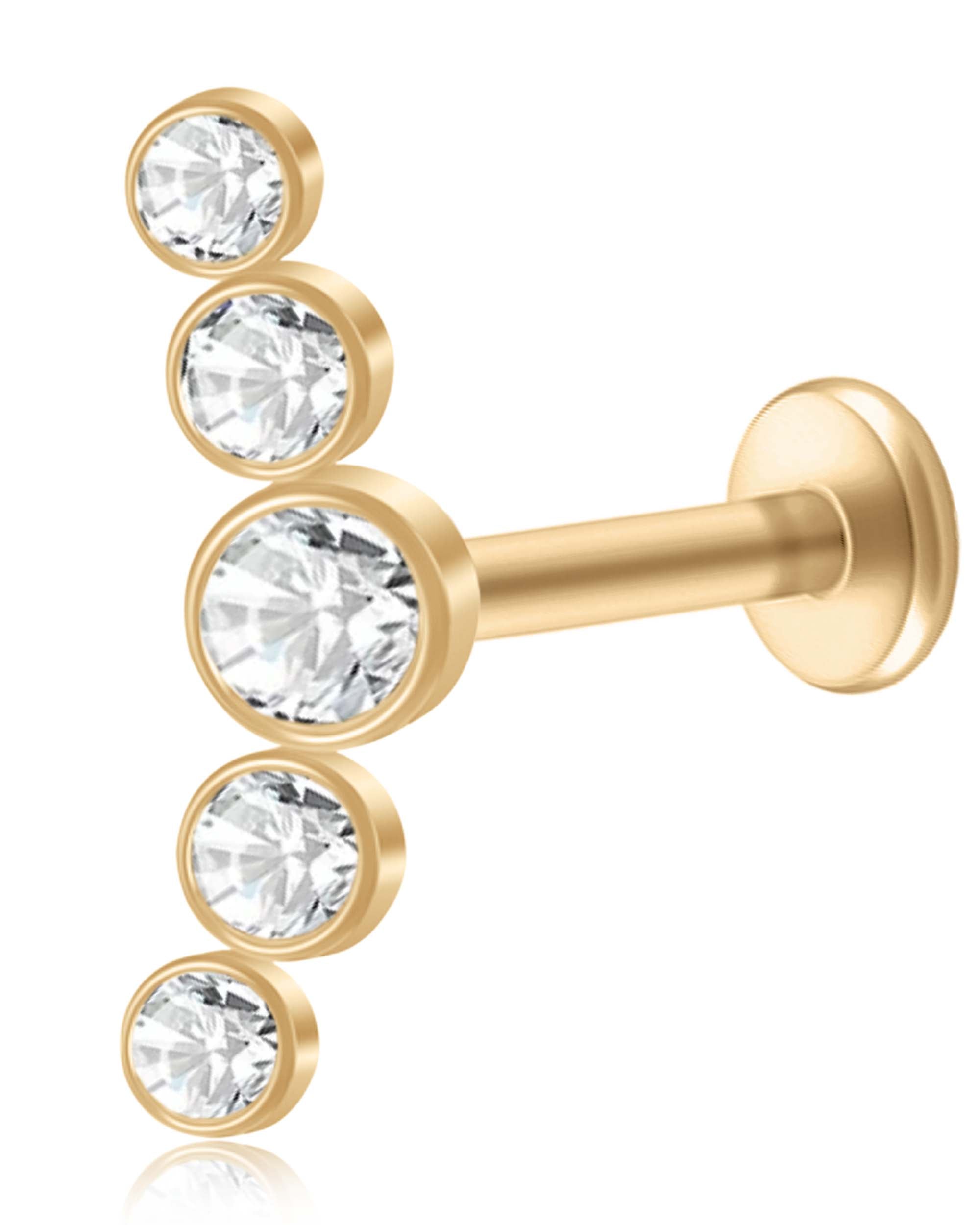 Hypnosis Cluster Bezel Ear Piercing Stud