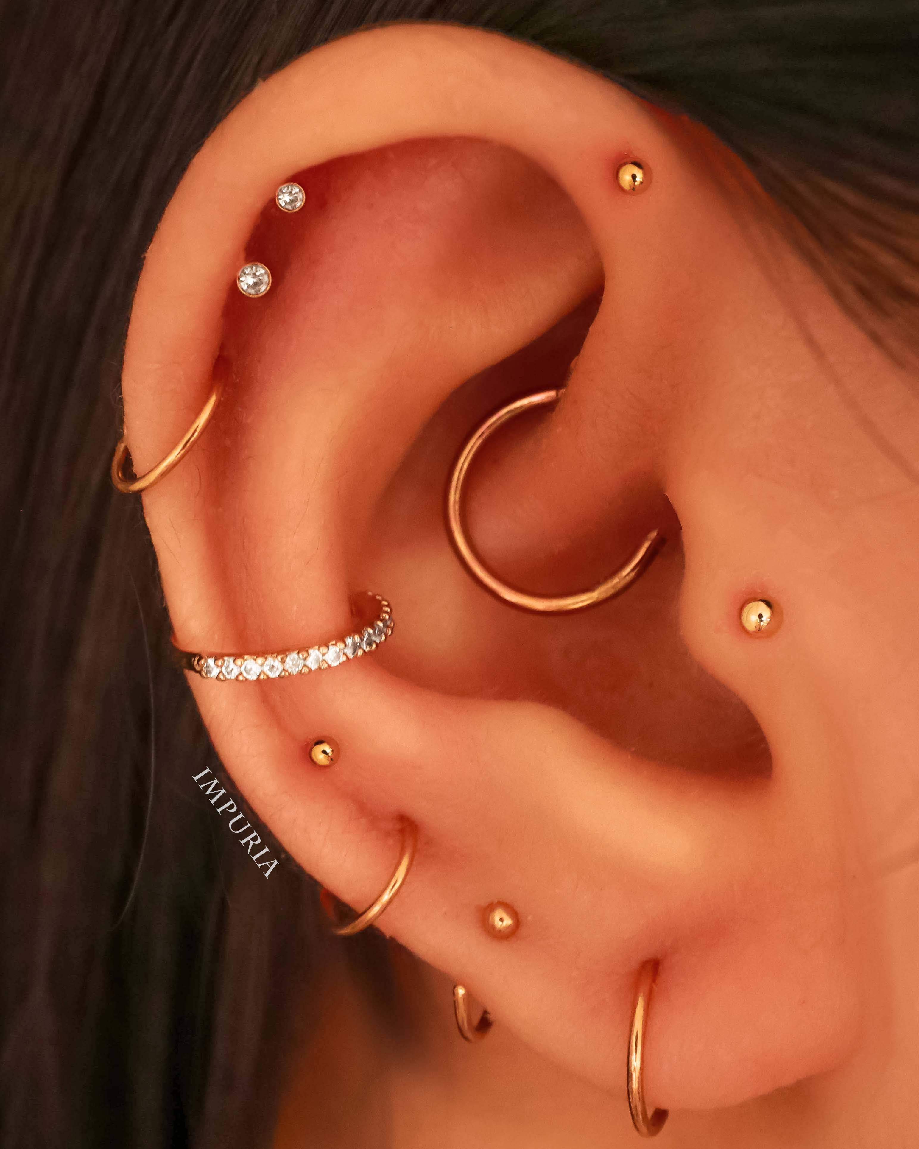 Em Minimalist Polished Ball Hoop Ring Earrings