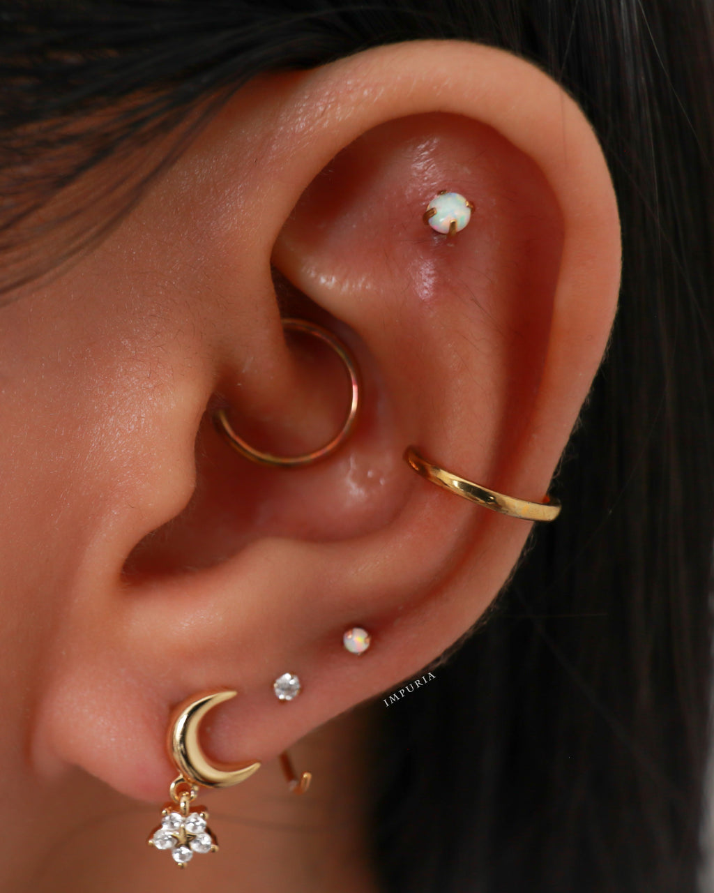 Lia Polished Eternity Ear Cuff Earring Set