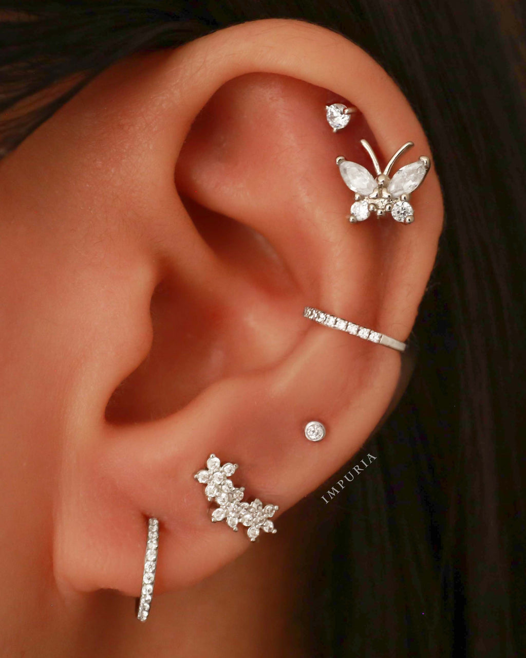 Grace Butterfly Ear Piercing Stud
