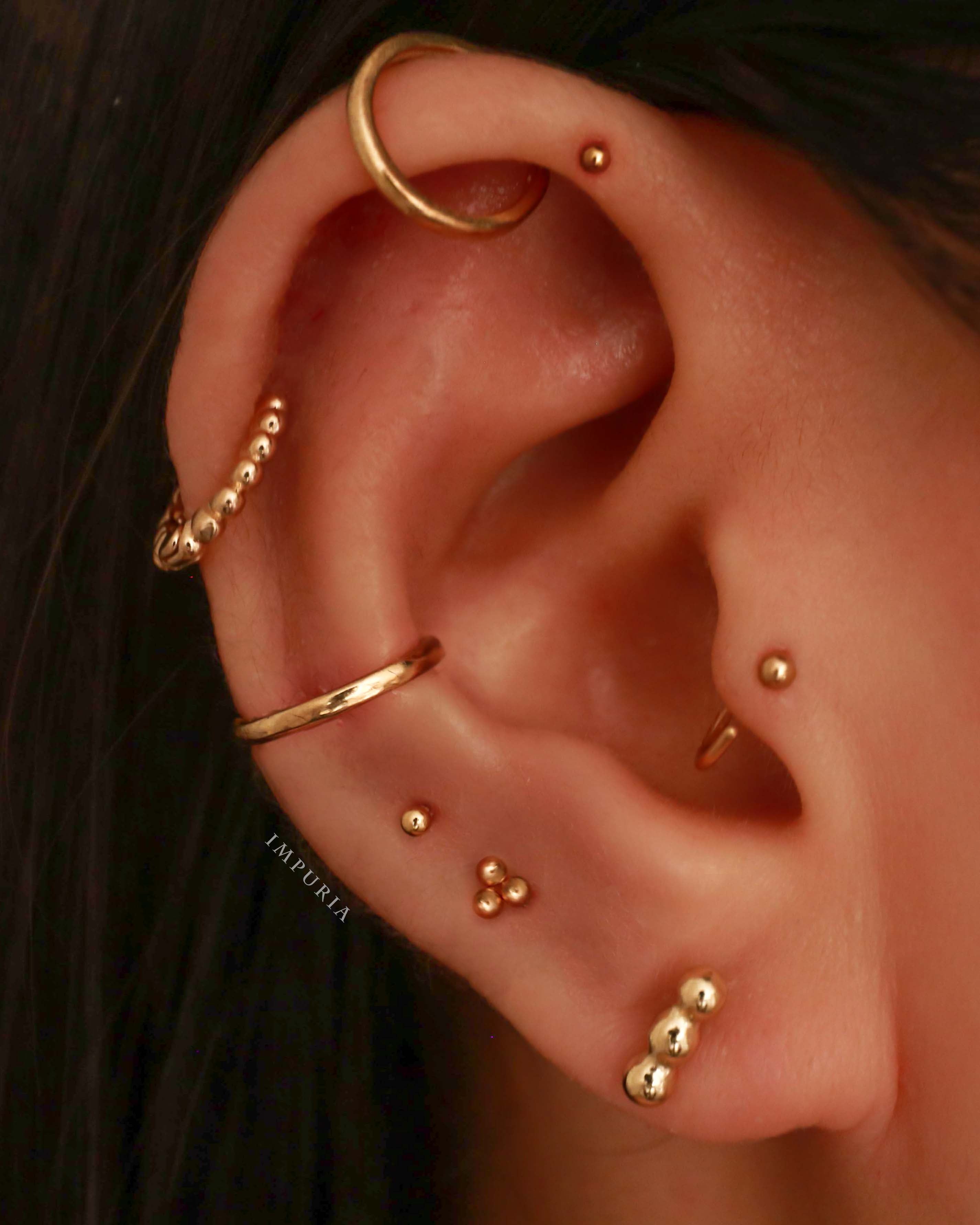 Em Minimalist Polished Ball Hoop Ring Earrings