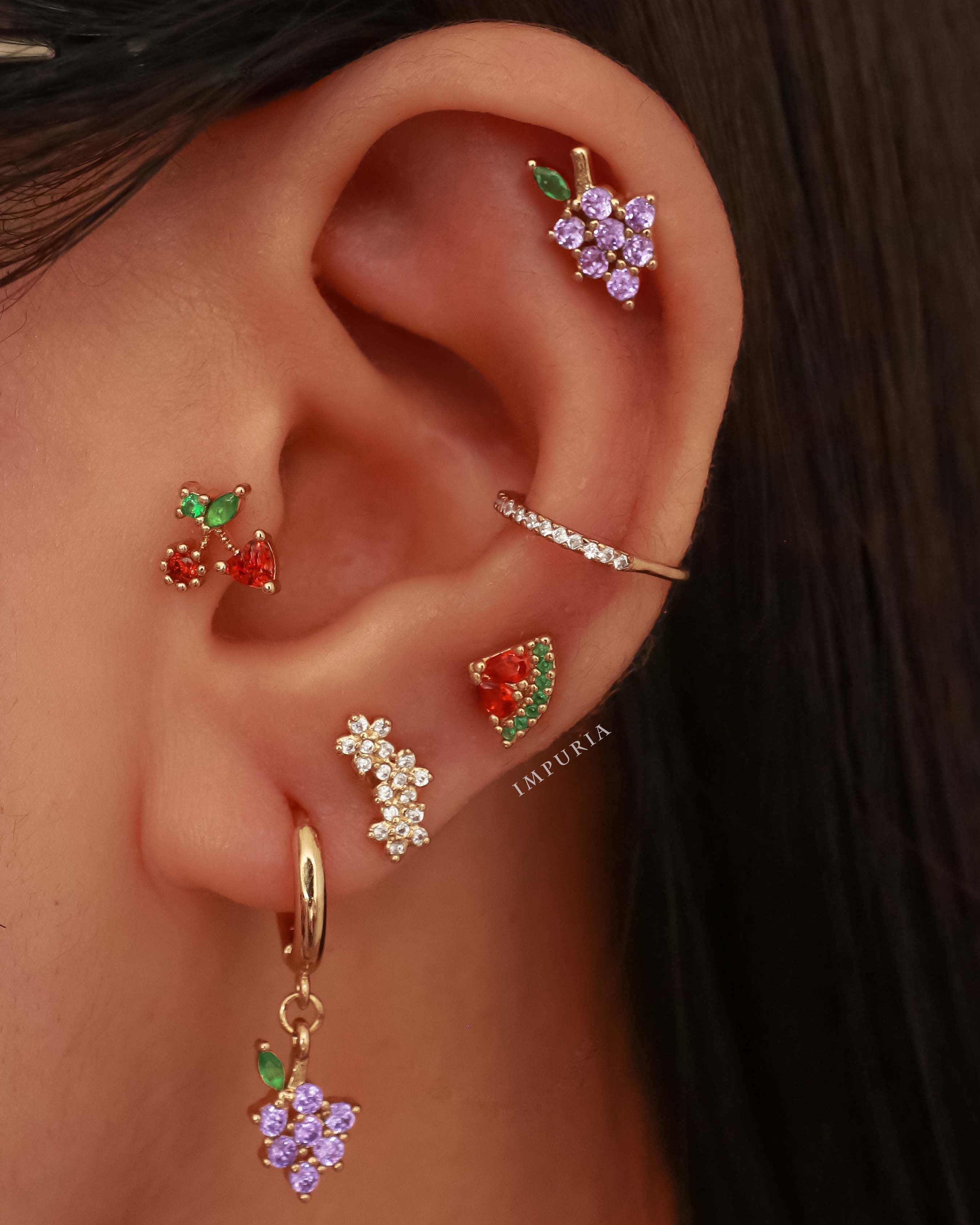 Sakura Cherry Ear Piercing Stud