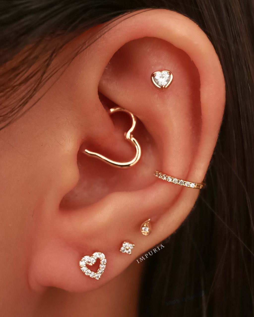 Cherie Heart Daith Ring Hoop Clicker