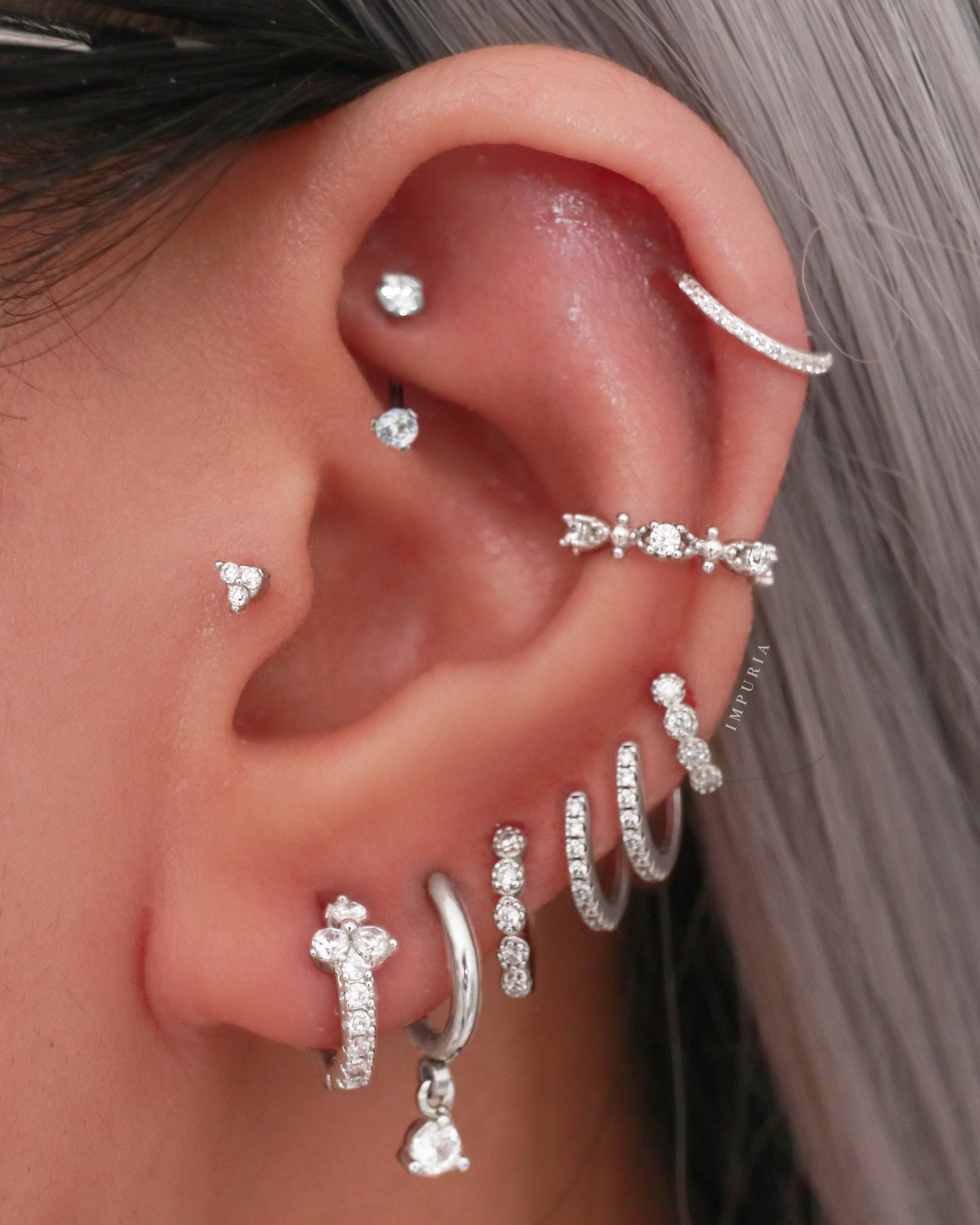 Couture Crystal Milgrain Ear Cuff Earring Set