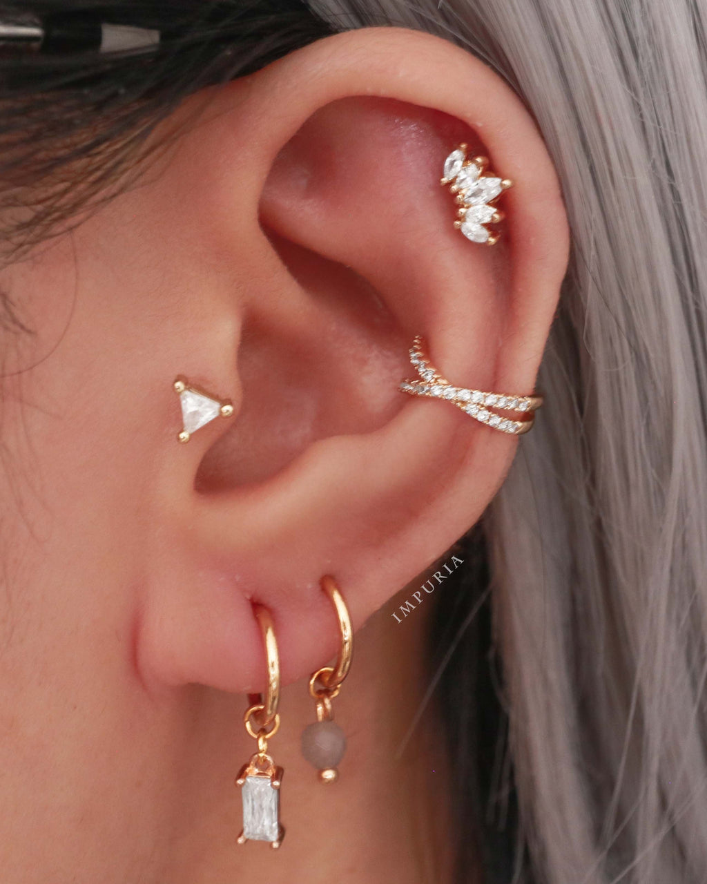 Harlow Five Marquise Ear Piercing Stud